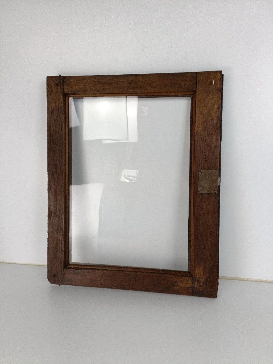 Gorgeous  Hand Carved Wooden Door Panels Clear Glass Pair Antique 19th Century photo vinterior