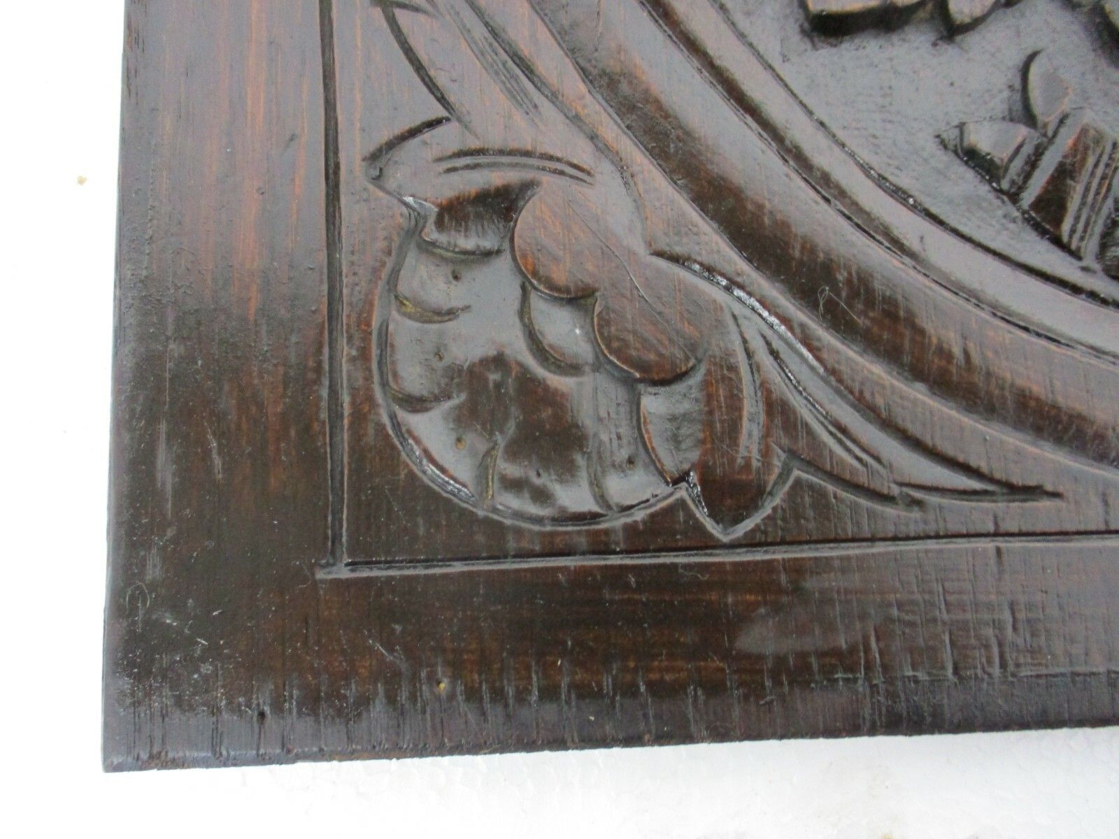Antique Hand Carved Medallion Door Panel Flower Basket Reclaimed Architectural photo for sale