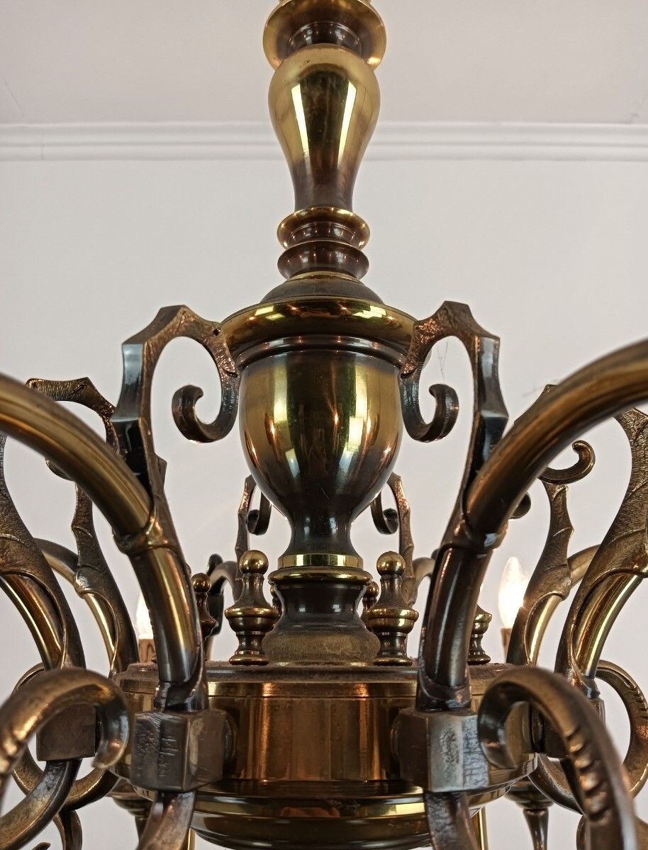 photo furniture Xl Flemish Dutch Ornate Chandelier 8 Lights Arm Stunning Eagles Fish Vintage Bar