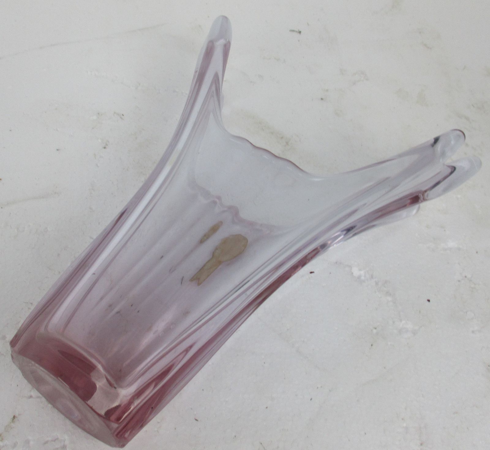 Art Glass Vase Val St Lambert Vase Pink Purple Belgium Belgian photo buy