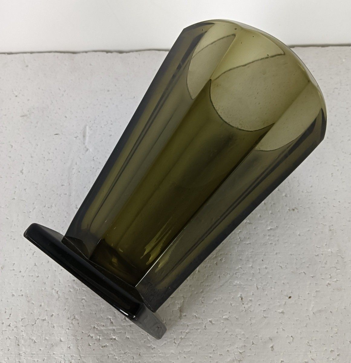Art Deco Vase Art Glass Green Brown, Very Rare Collector Scandinavian Style photo for sale