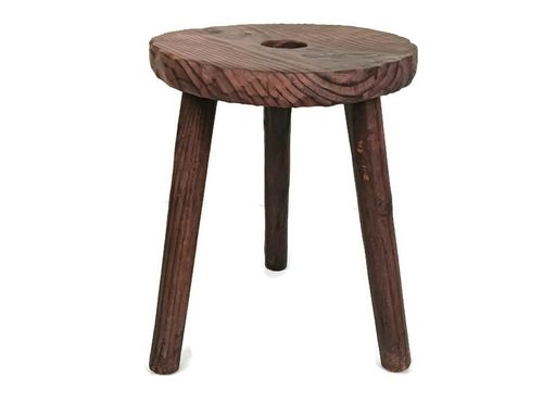 Wooden Spanish  Side  Wine Milking Stool Table Pedestal Plant Bonsai Stand Vinta