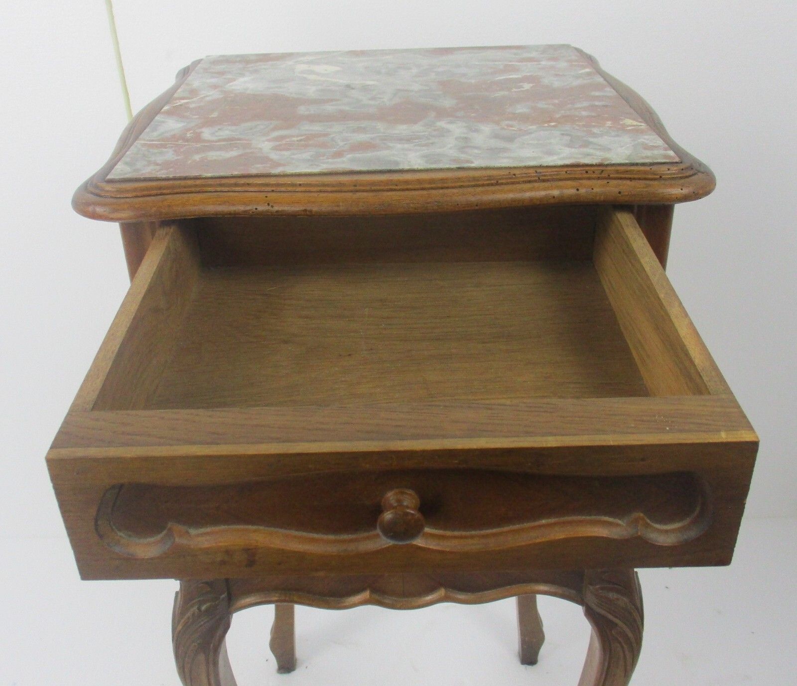Antique  Marble Top And Inside Side Cabinet Table Night Stand Louis XV/VI Style photo buy