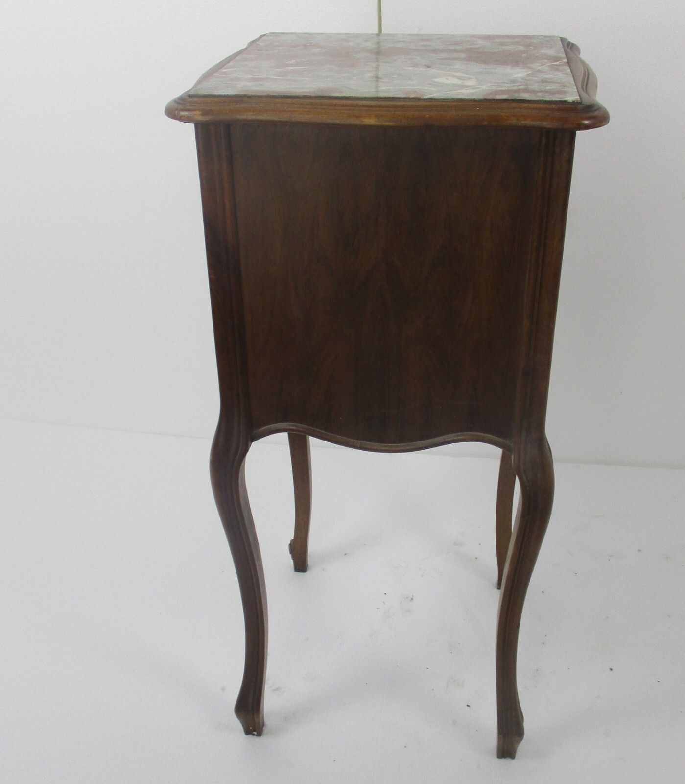 594.0 Antique  Marble Top And Inside Side Cabinet Table Night Stand Louis XV/VI Style photo
