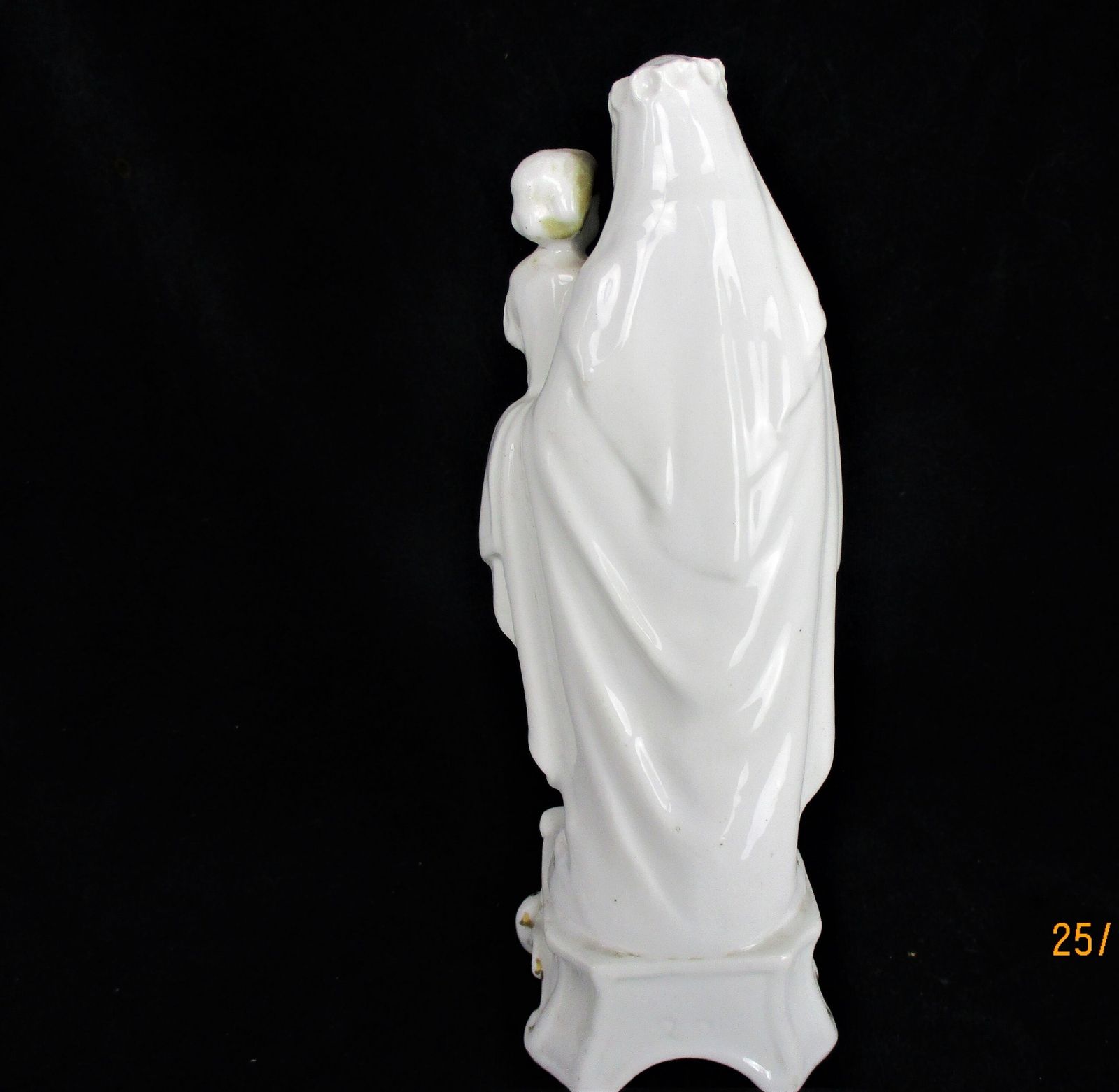 Antique 1900 Vieux Paris Porcelain Bisque Statue Virgin Mary Infant Jesus 9.44&Q photo buy