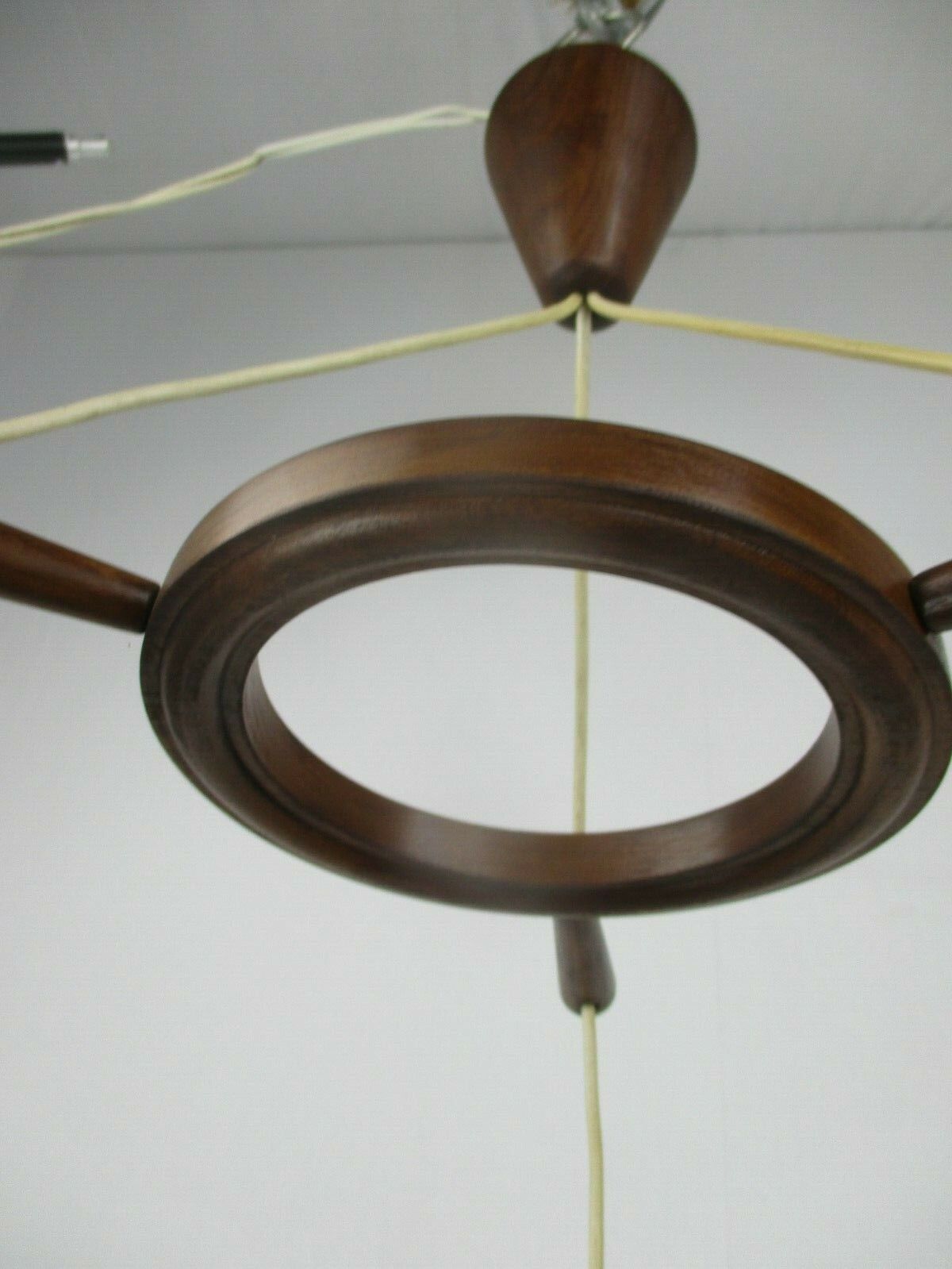 482.0 Danish Modern Chandelier Pendant Teak Atomic Scandinavian Style Louis Kalff photo
