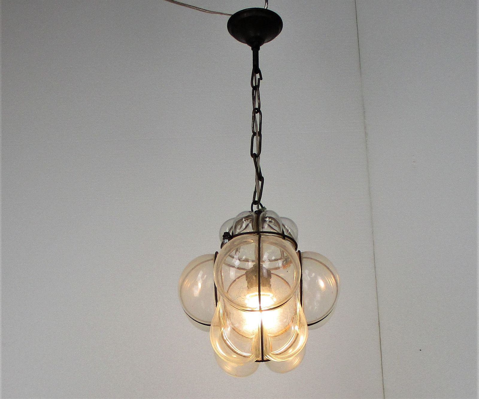 Caged Pendant Chandelier Clear Art Glass Ceiling Light Ali Baba Style Lamp Era M photo furniture