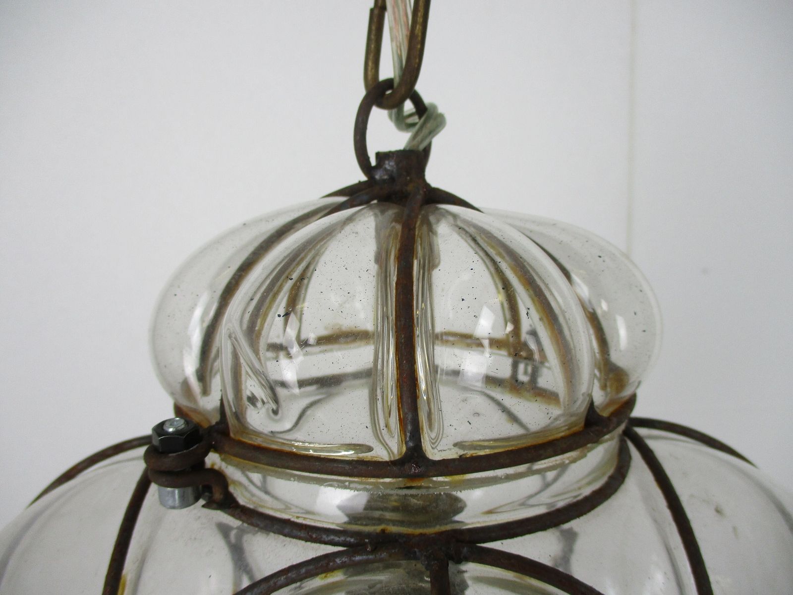 Caged Pendant Chandelier Clear Art Glass Ceiling Light Ali Baba Style Lamp Era M photo buy