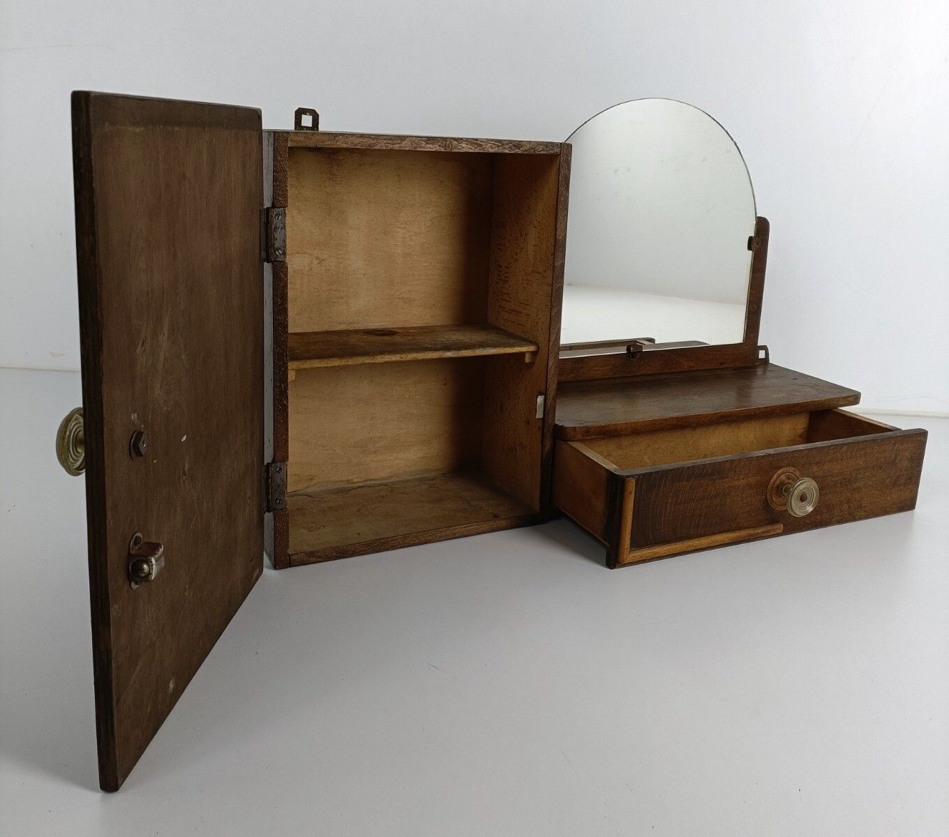 Large Medicine Apothecary Cabinet Antique Art Deco Gorgeous Double Bathroom photo vintage