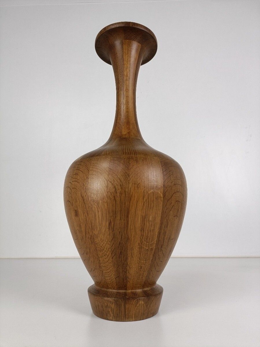photo furniture Gorgeous Mid Century Hardwood Art Vase By Maurice Bonami For De Coene Frères, B