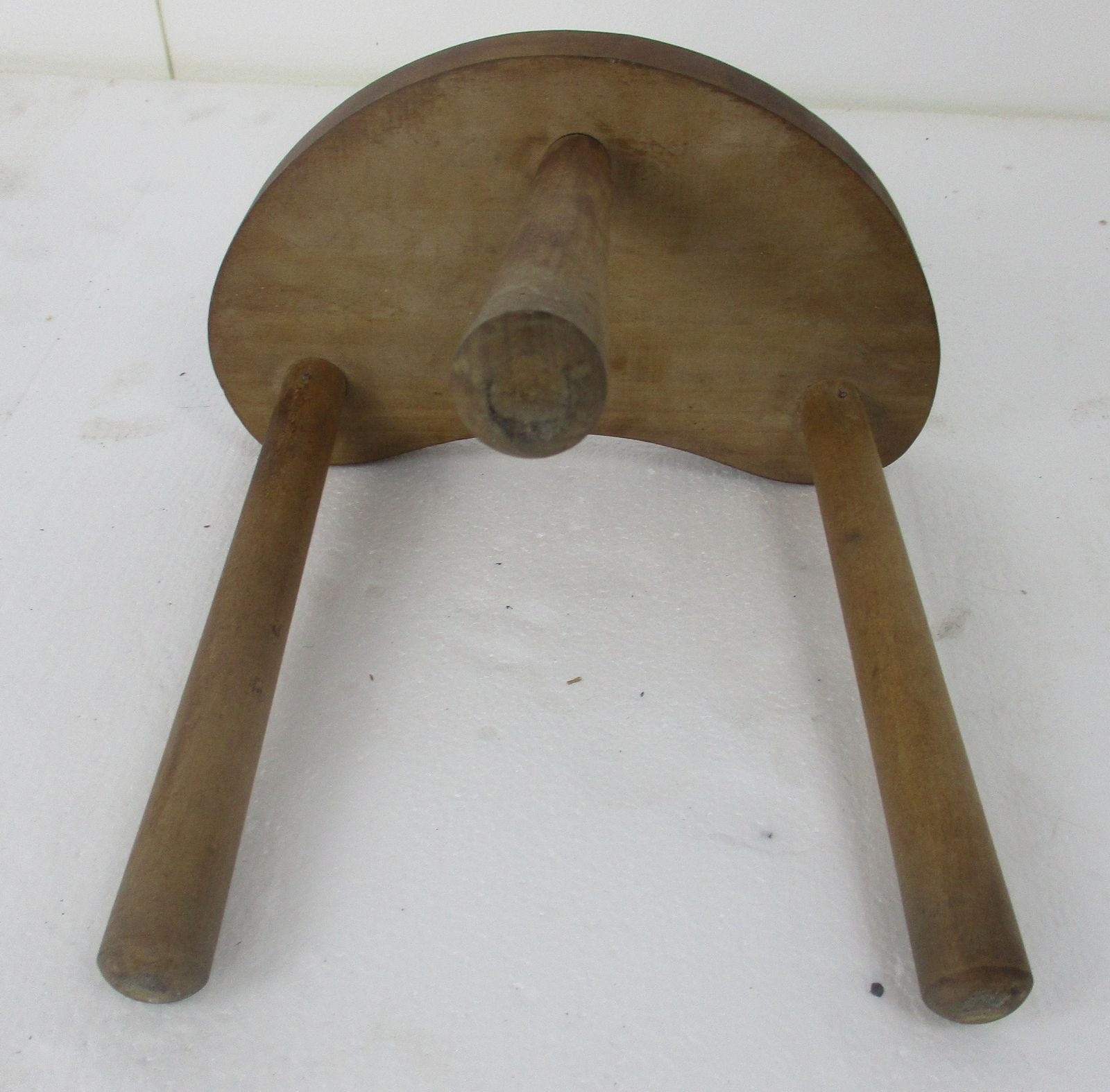 photo for sale Vintage Hand Carved Wood  Milking Stool Pedestal Table Plant Flower Bonsai Stand
