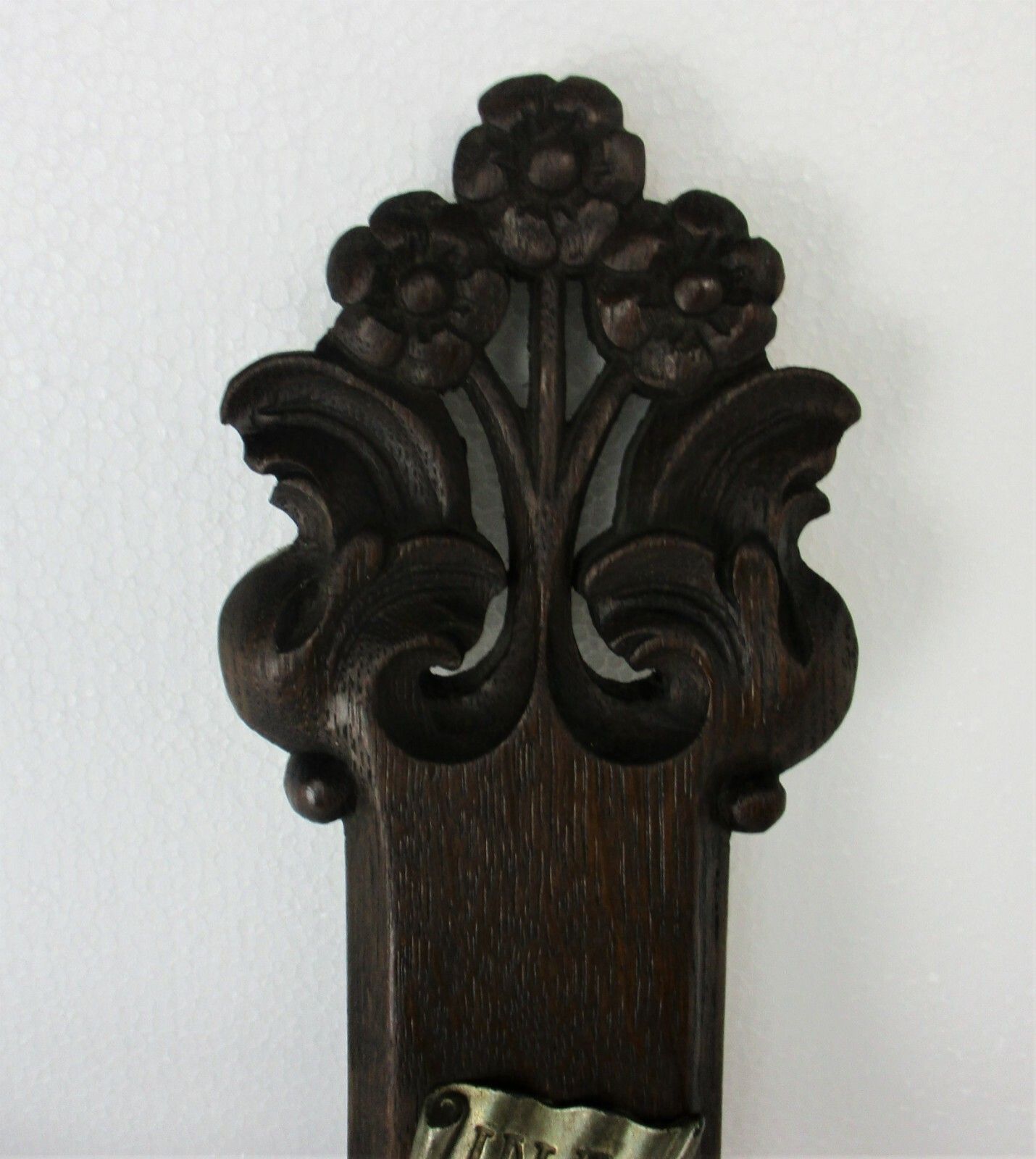 Xl Hand Carved Wood Hanging Ornate Church Chapel Crucifix Flowers Oak Stunning photo for sale