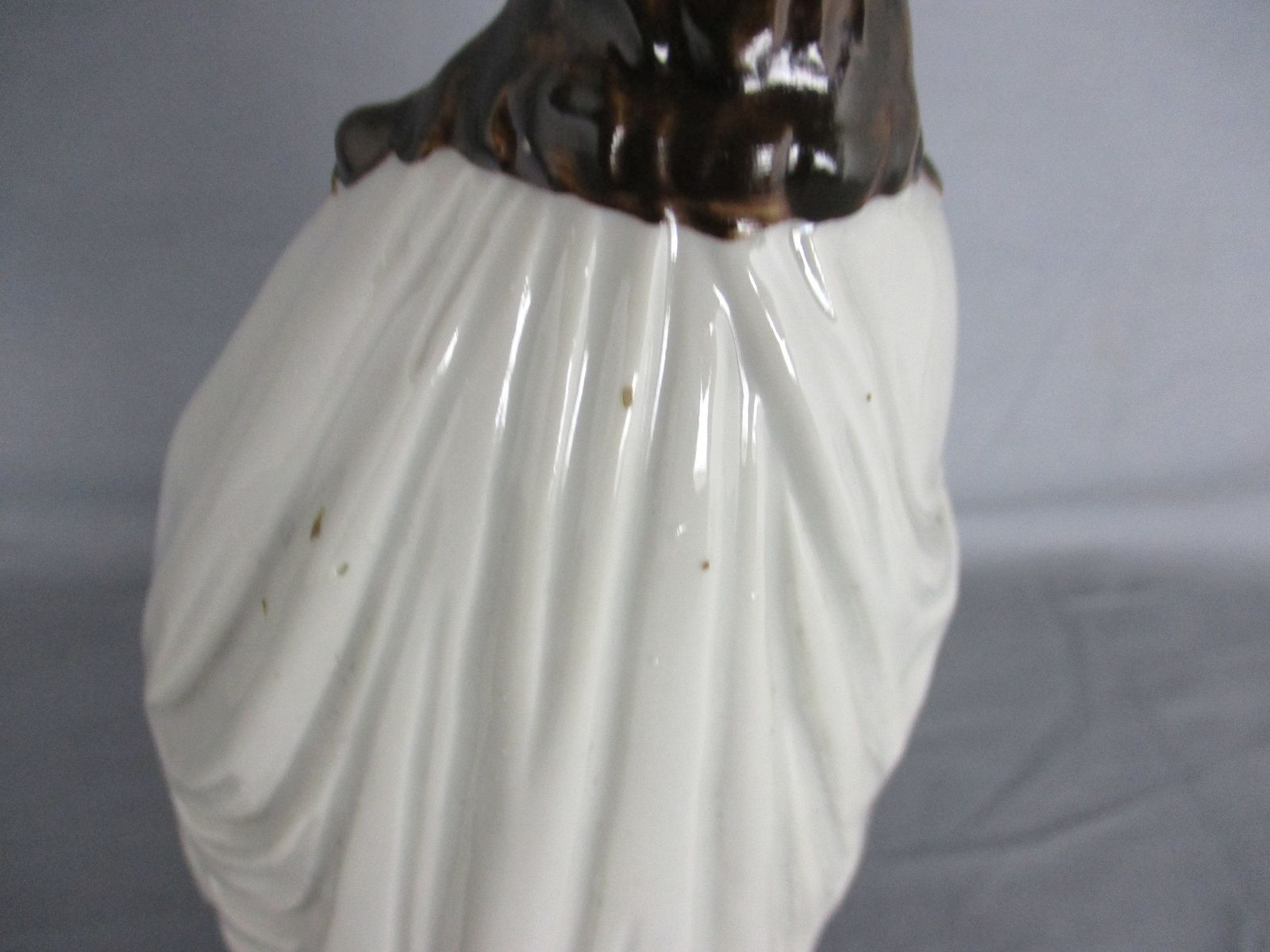Antique  Statue Bisque Porcelain Jesus Christ Saviour Holy Sacred Heart Gorgeous photo vintage