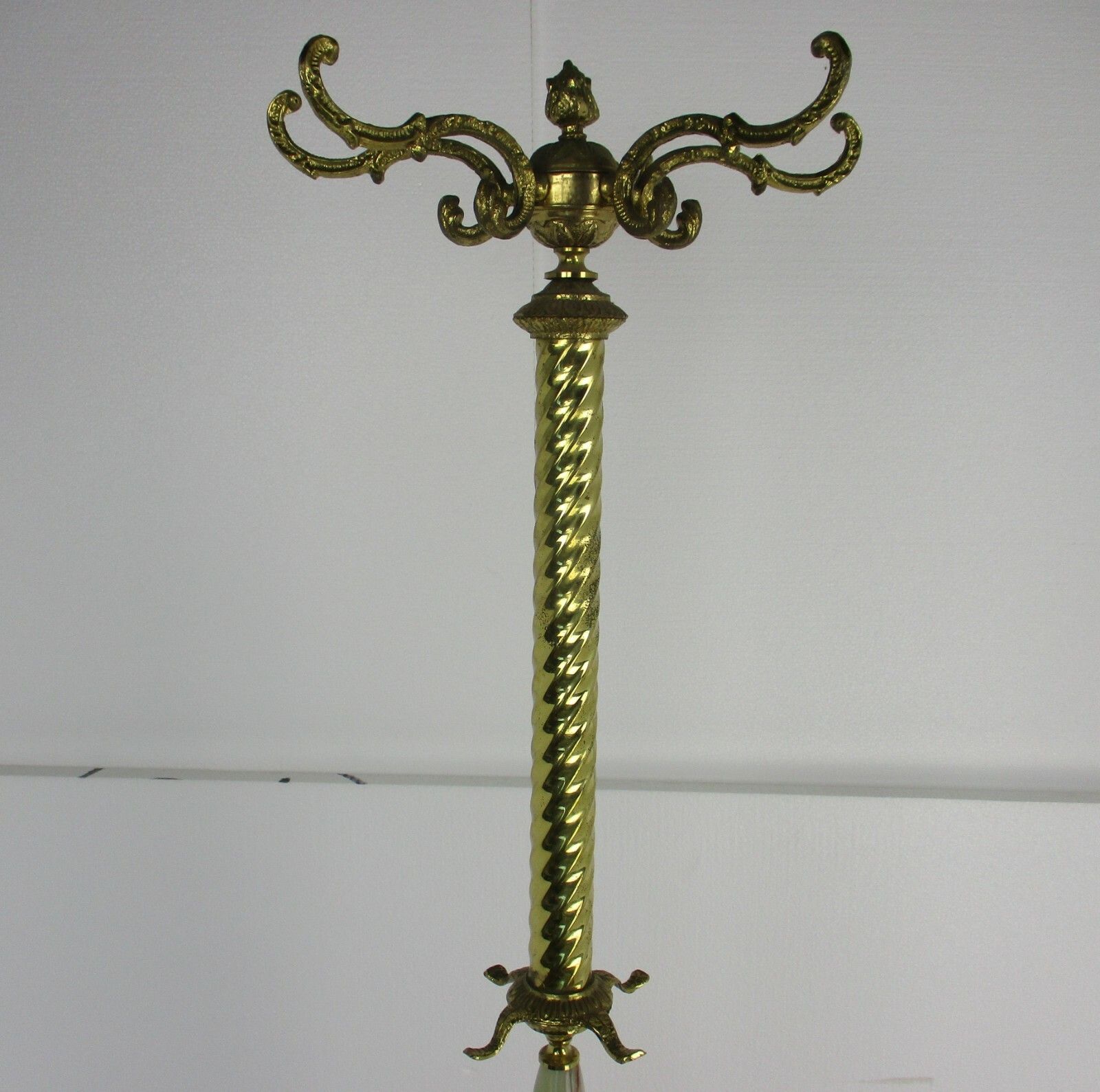 Mid Century Modern Cast Brass Hall Tree Coat Hat Rack Marble Base Eyecatcher photo for sale