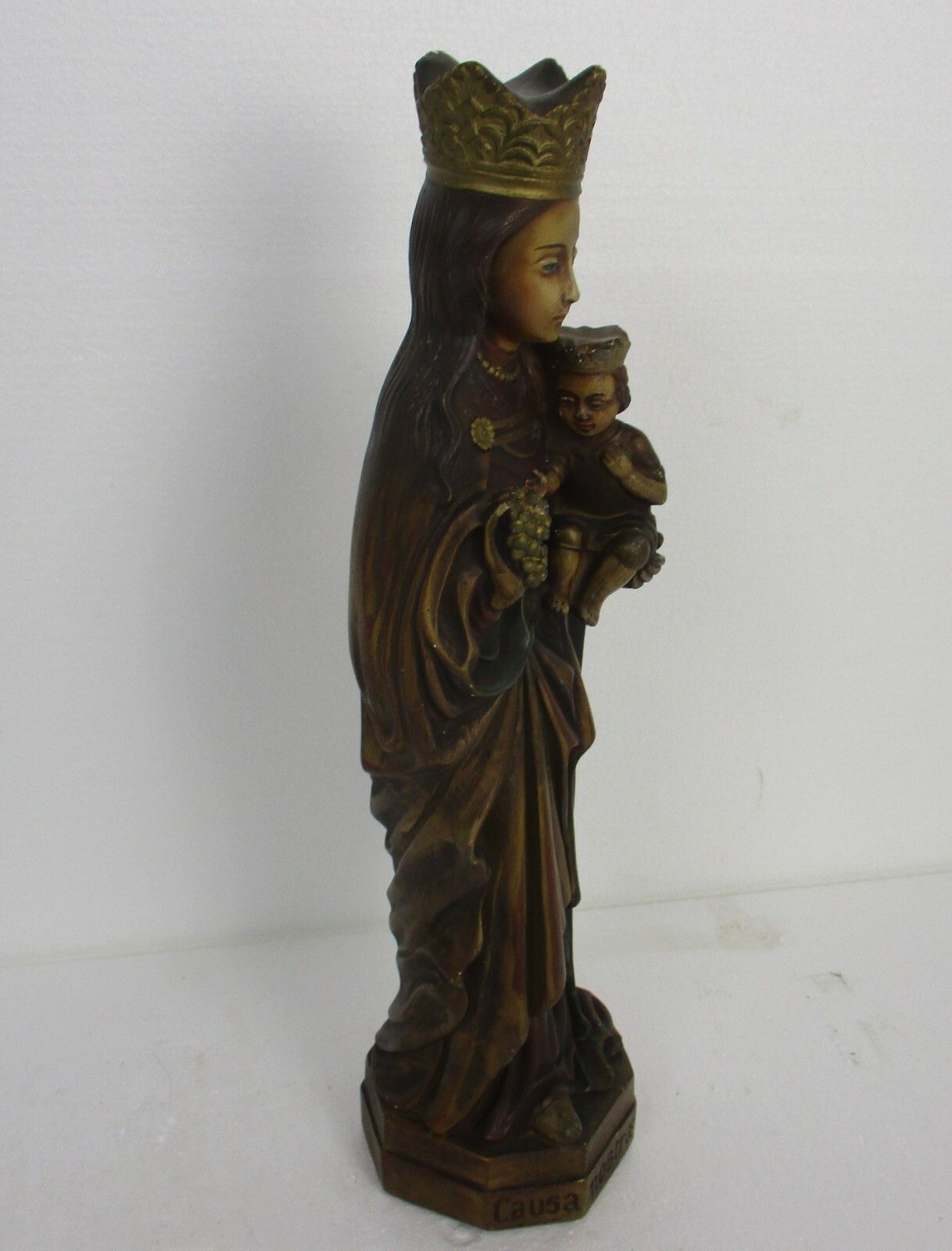 Statue Our Lady Of Tongeren Black Madonna Infant Jesus Grapes Collector 17.12" photo 482.0
