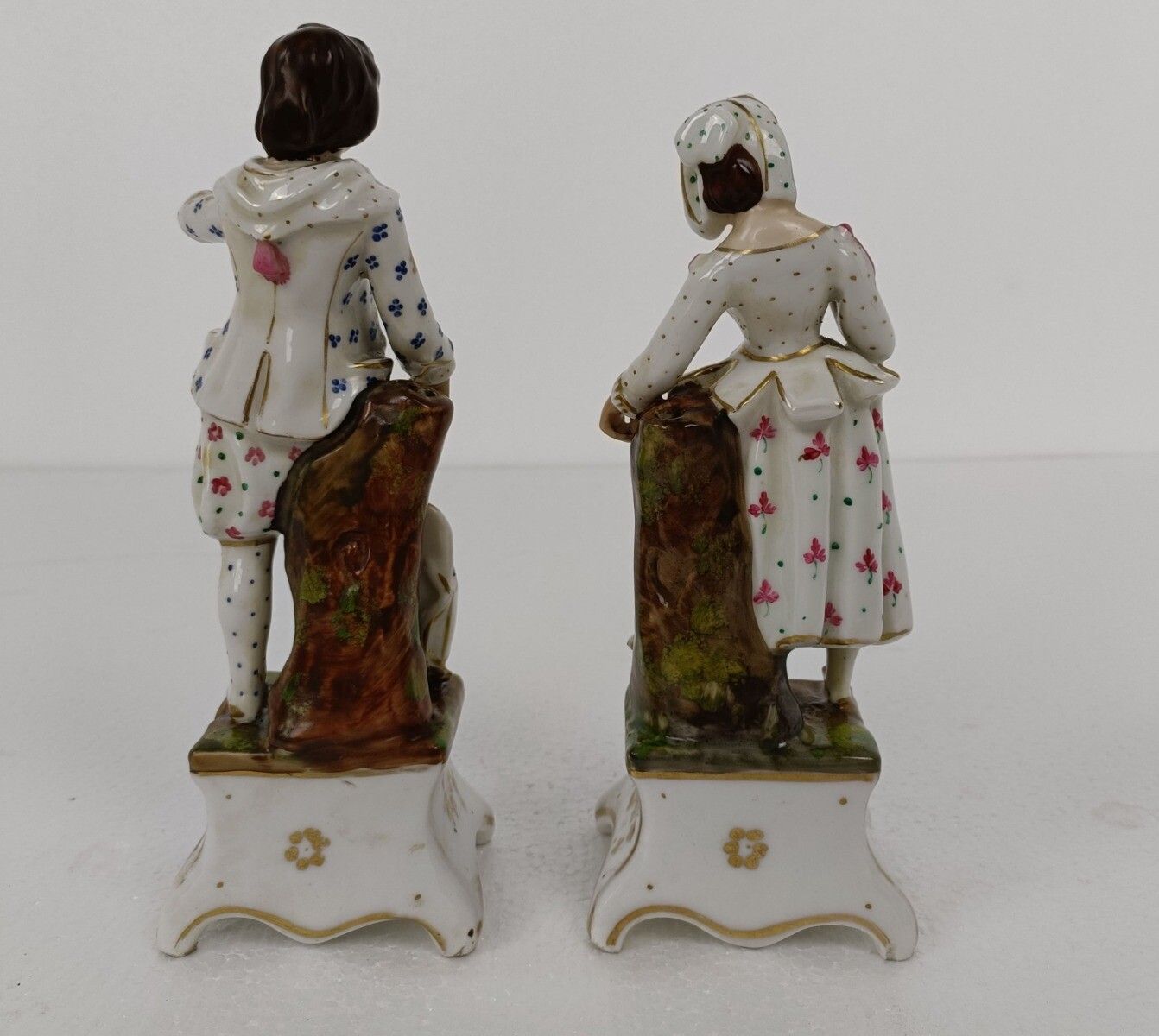 Pair Of Figurines Statues Bisque Porcelain  Man And Woman Flower Spanish Couple photo 262.0