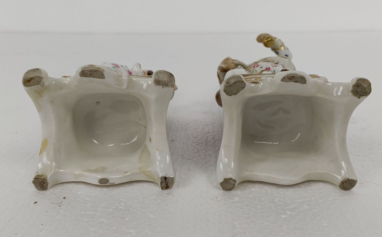 photo for sale Pair Of Figurines Statues Bisque Porcelain  Man And Woman Flower Spanish Couple