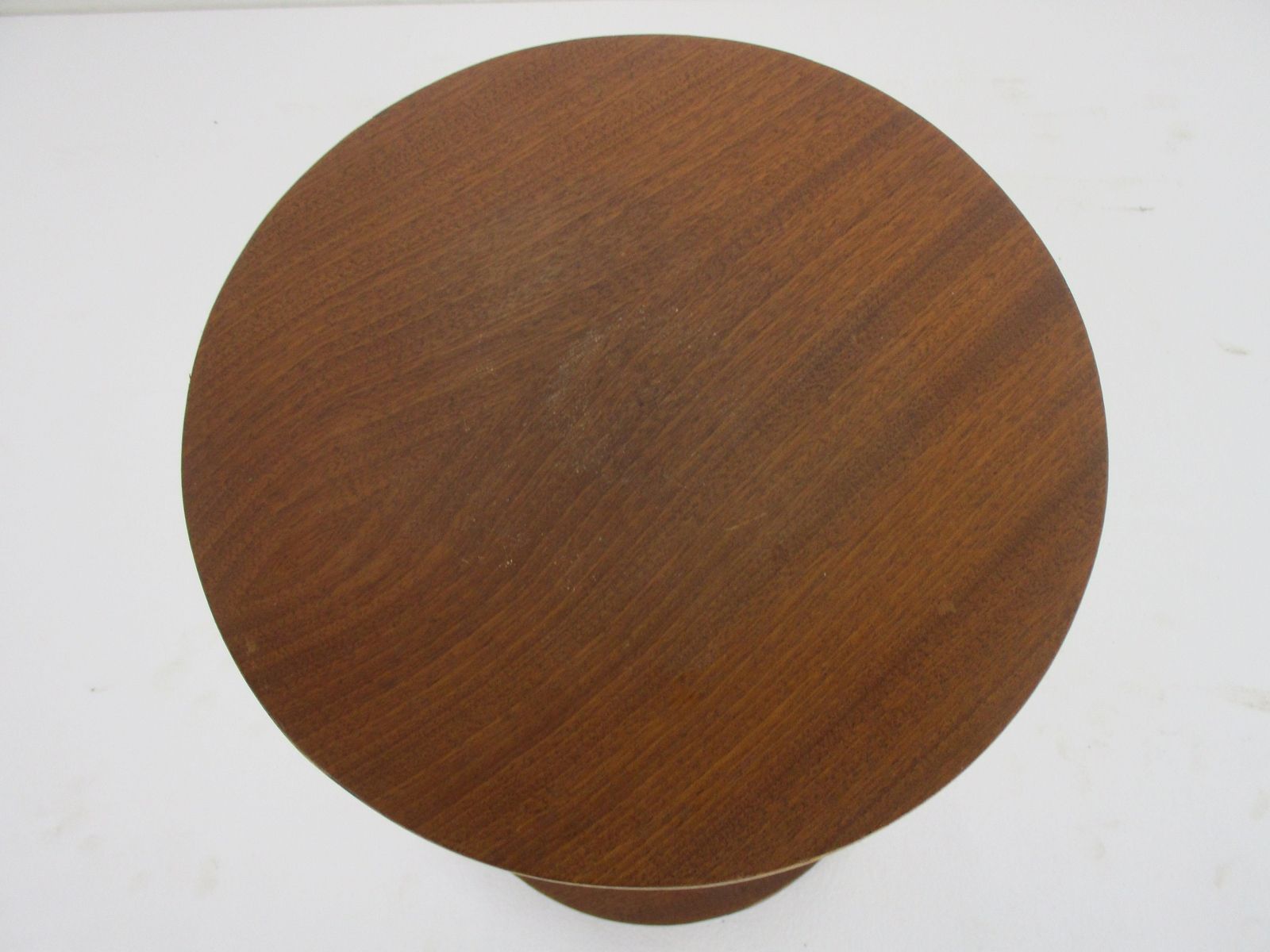 Hand Carved Wood Side Wine Table Pedestal Plant Stand Vintage Mid Century Barn C photo for sale