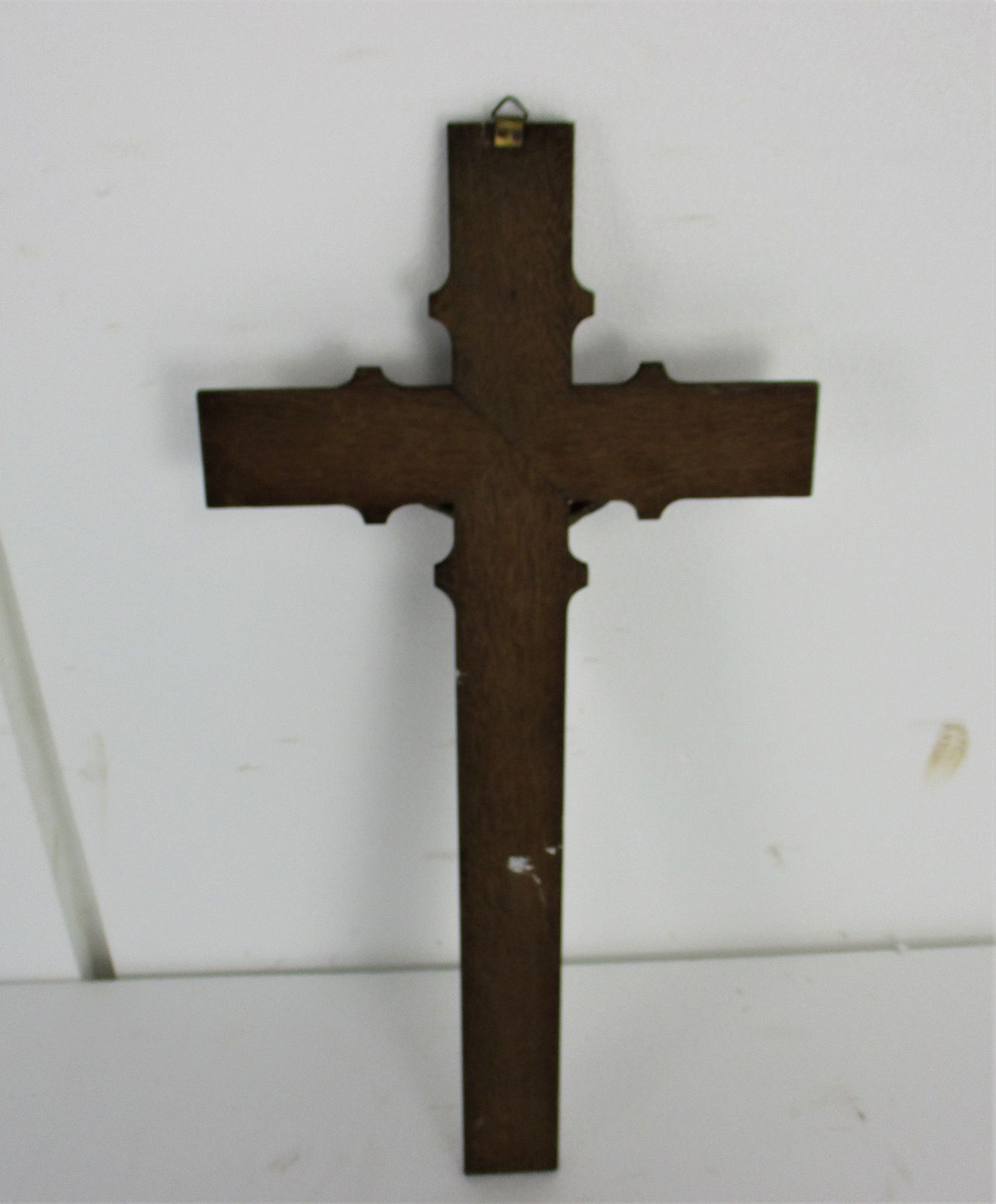 Large Oak Hanging Crucifix Cross Jesus Christ Brass Corpus  23.62" photo 142.0
