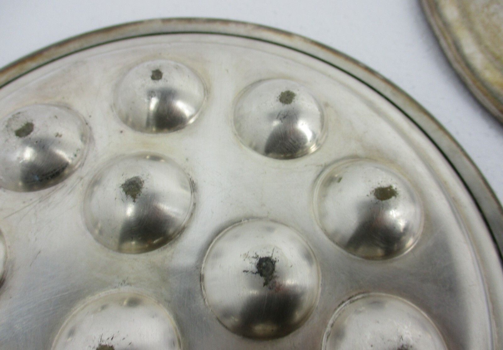 3 Art Nouveau Wiskemann Belgium Silver Plated Egg Plates Marked Extremely Rare photo buy