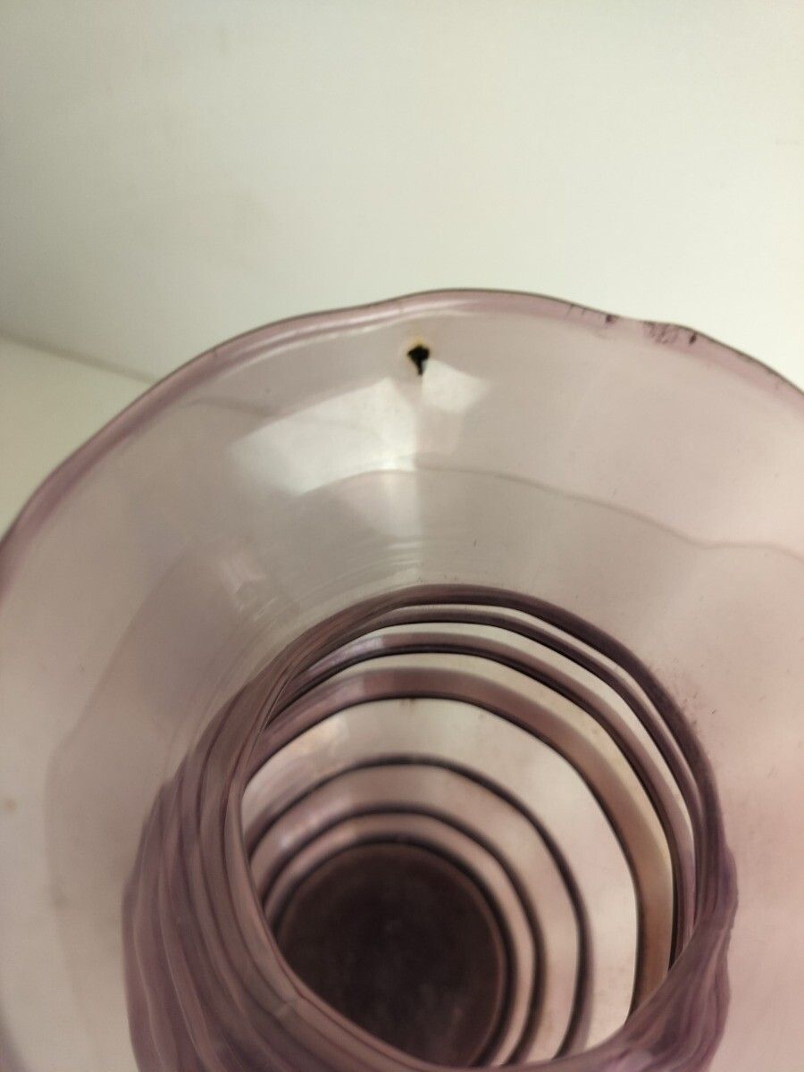 Art Deco Doyen Purple Amethyst Hooped Vase Lovely  Large Art Glass Antique photo vinterior