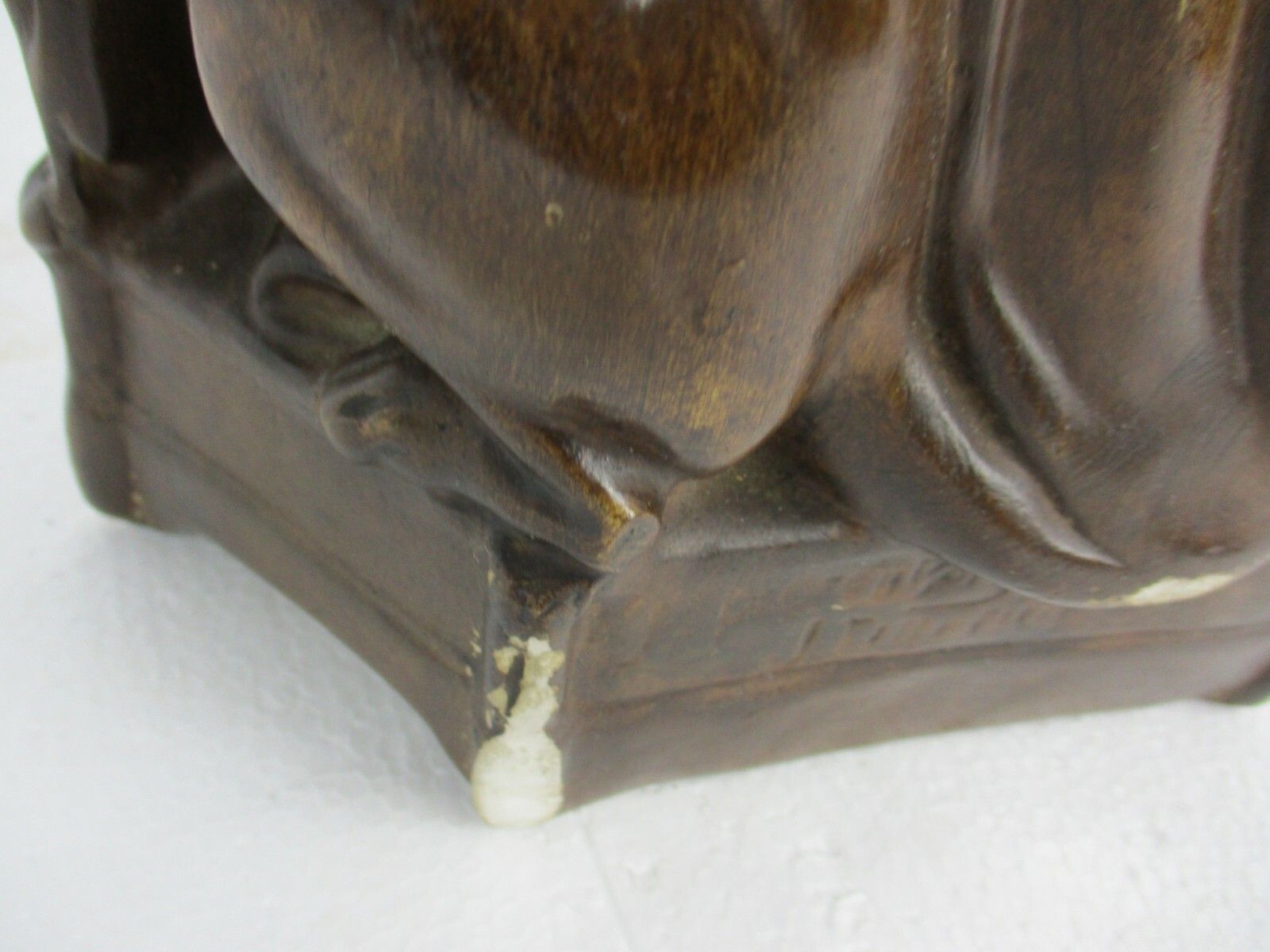 photo for sale Gothic Statue Virgin Mary Madonna Notre Dame Protection Dragon Lion Plaster