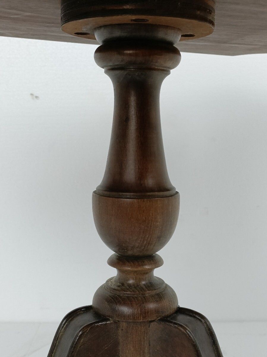 Italian Wood Faux Leather Brass Legs Coffee Wine Side Table Vintage Beautiful photo Furniture