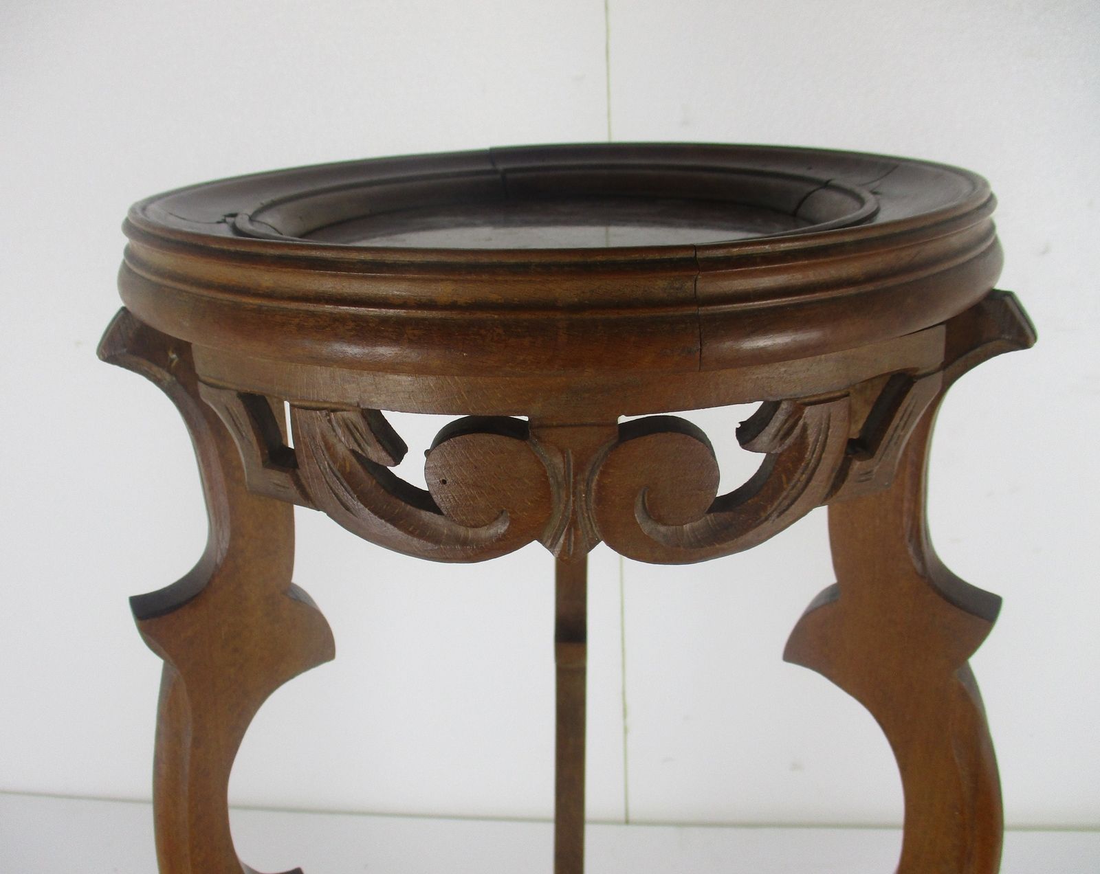 Hand Carved Wood Marble Top 2 Tier Plant Flower Bonsai Stand Side Table Pedestal photo furniture