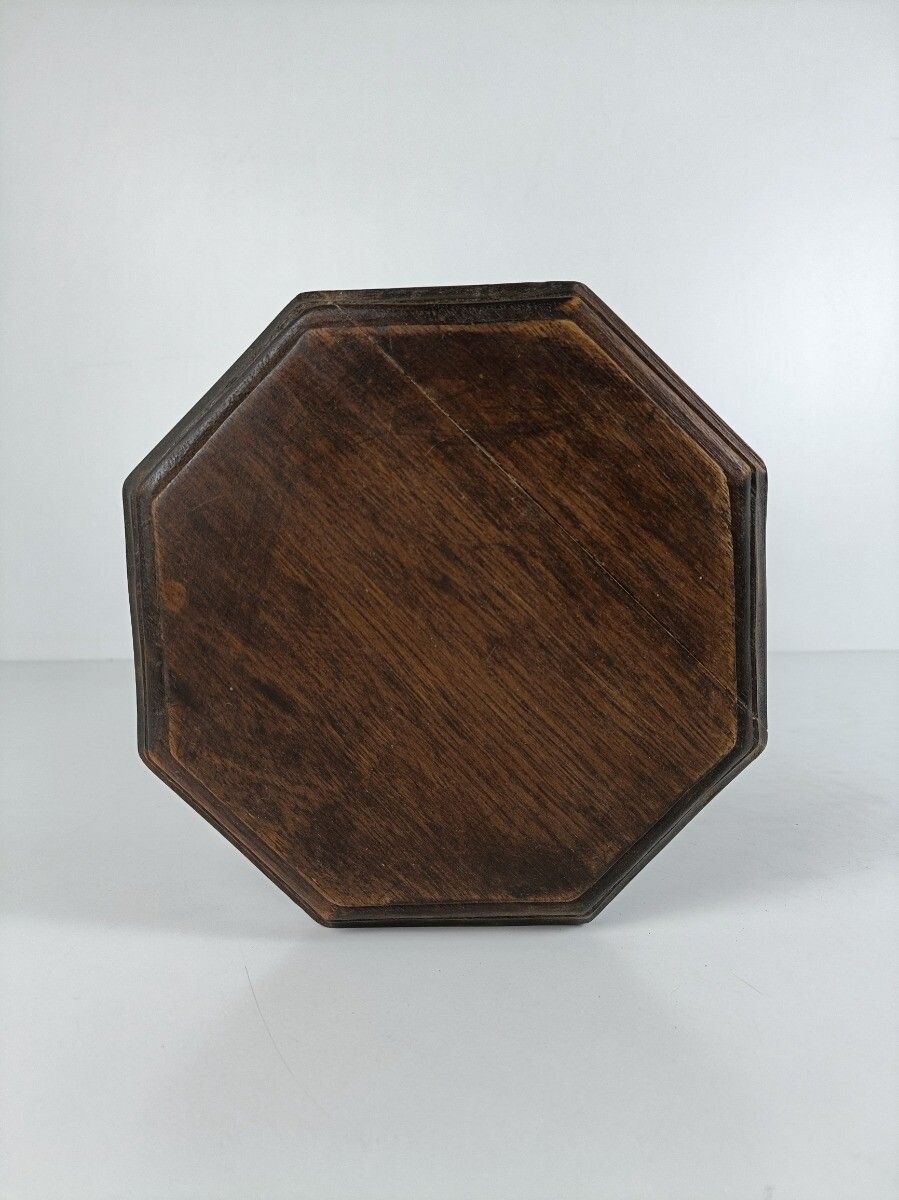 Ornate Hand Carved Wooden Barley Twist Pedestal Siede Table Two Tier Bonsai Plan photo vintage