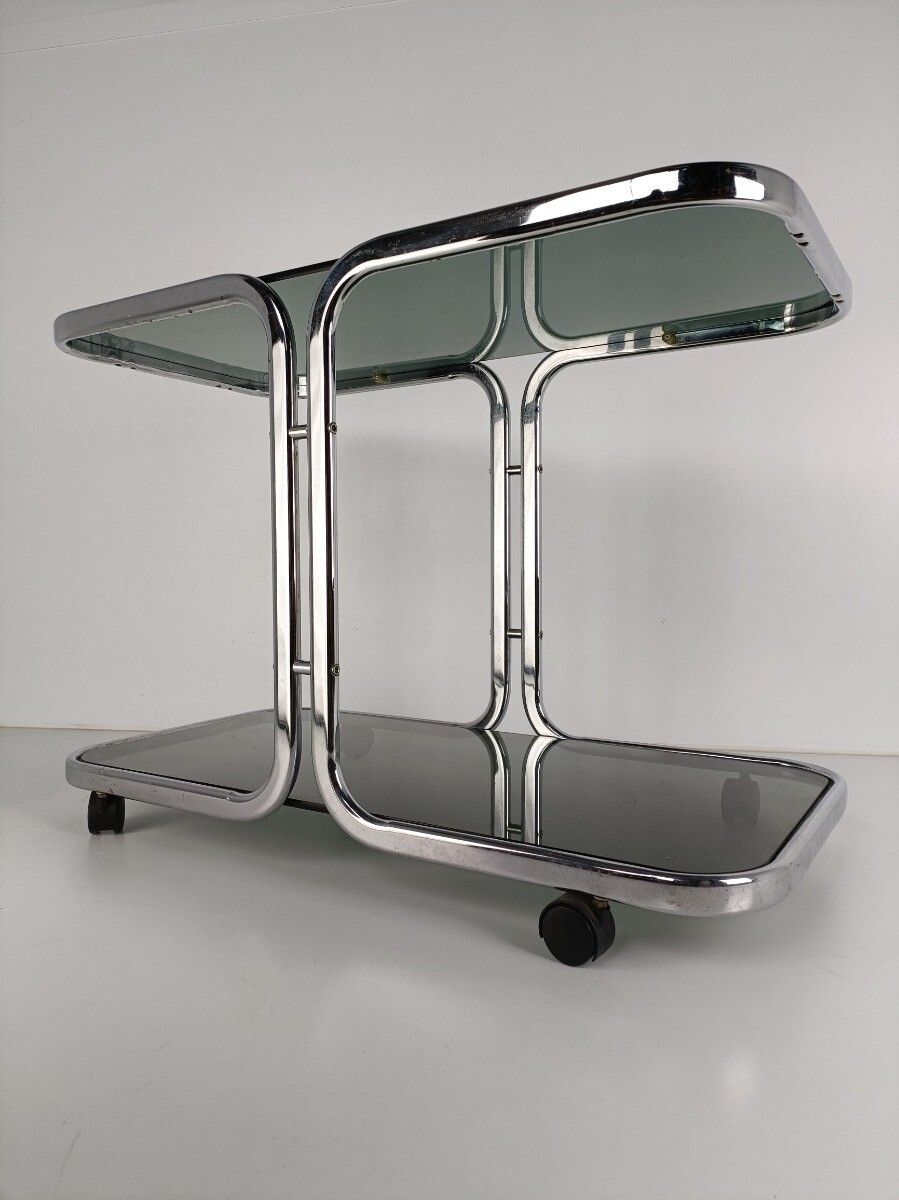 Furniture Bar Cocktail Stylish Tea Cart Trolley Hollywood Regency Kitchen Island Brass Smo photo