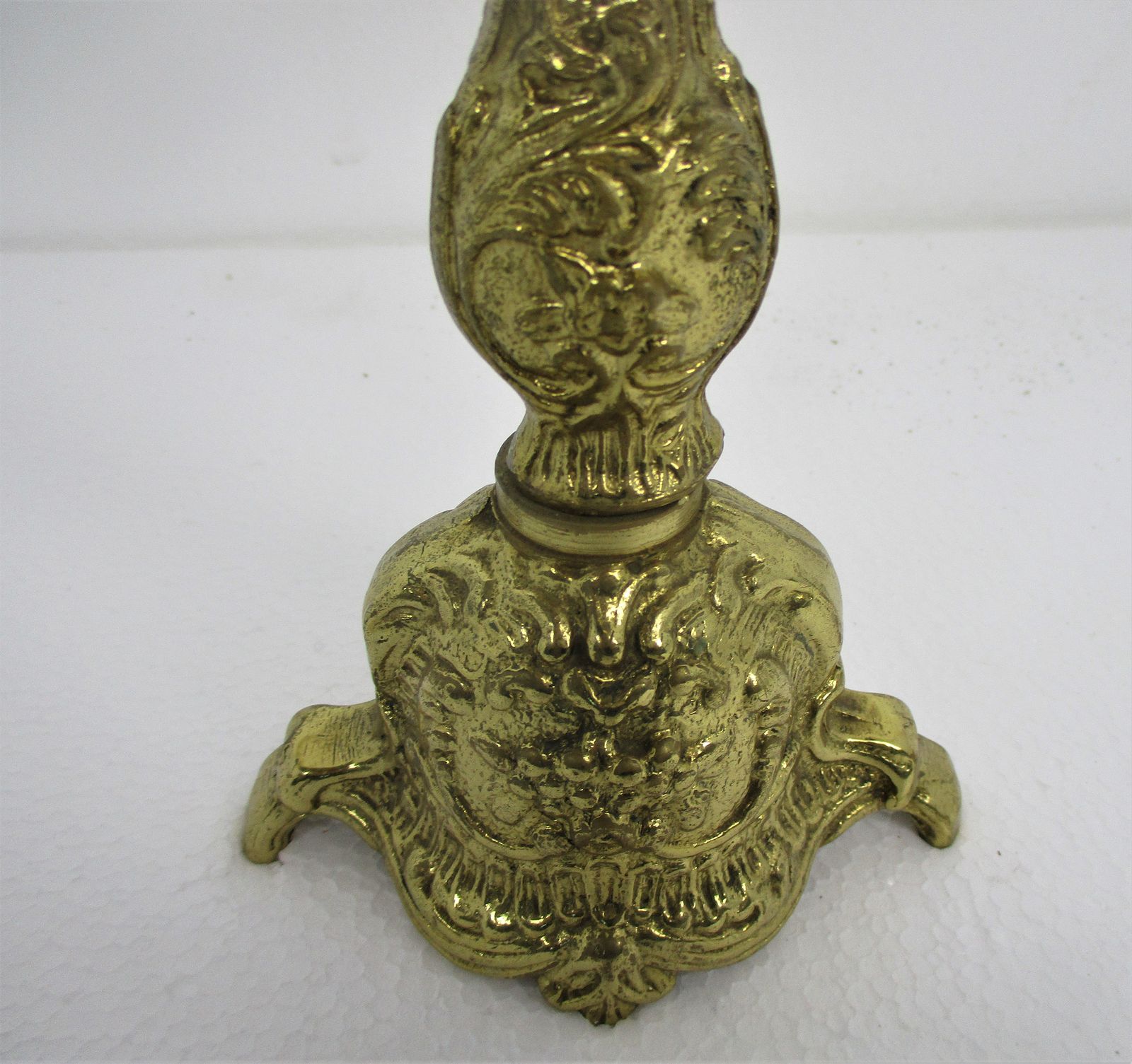 Gorgeous Brass Ornate Embossed Candle Holder Stick Candelabra 5 Arm  Lovely Vint photo for sale