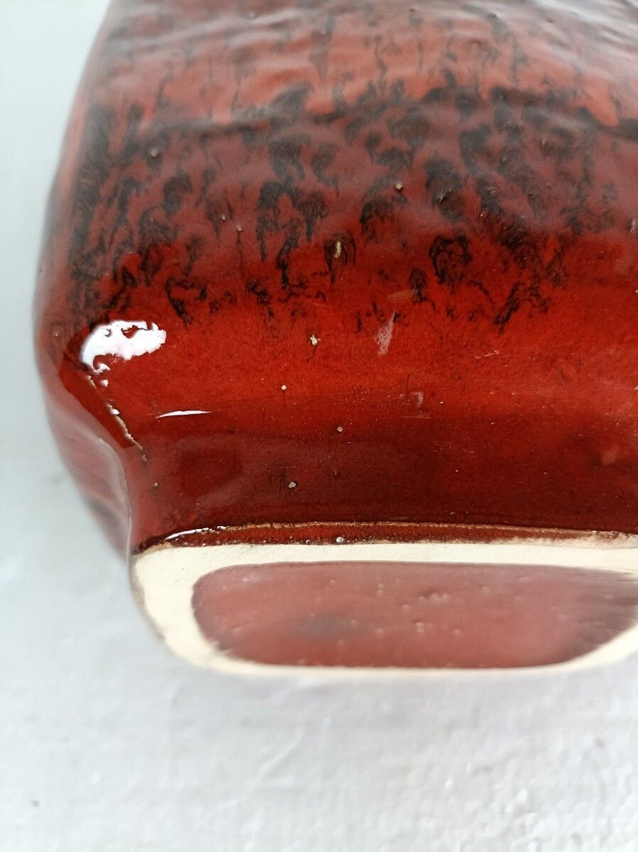 Vintage Vase Steuler West Germany Pottery Faience Fat Lava Glazed 60s, Funky Squ photo vintage