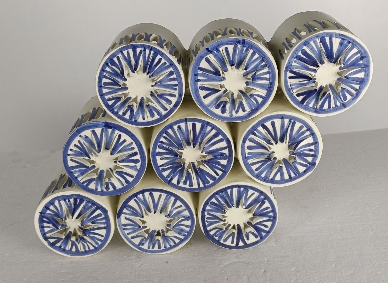 Extremely Rare Italian Ceramic Art Piece Wall Hanging Blue White Abstract Era Al photo 202.0