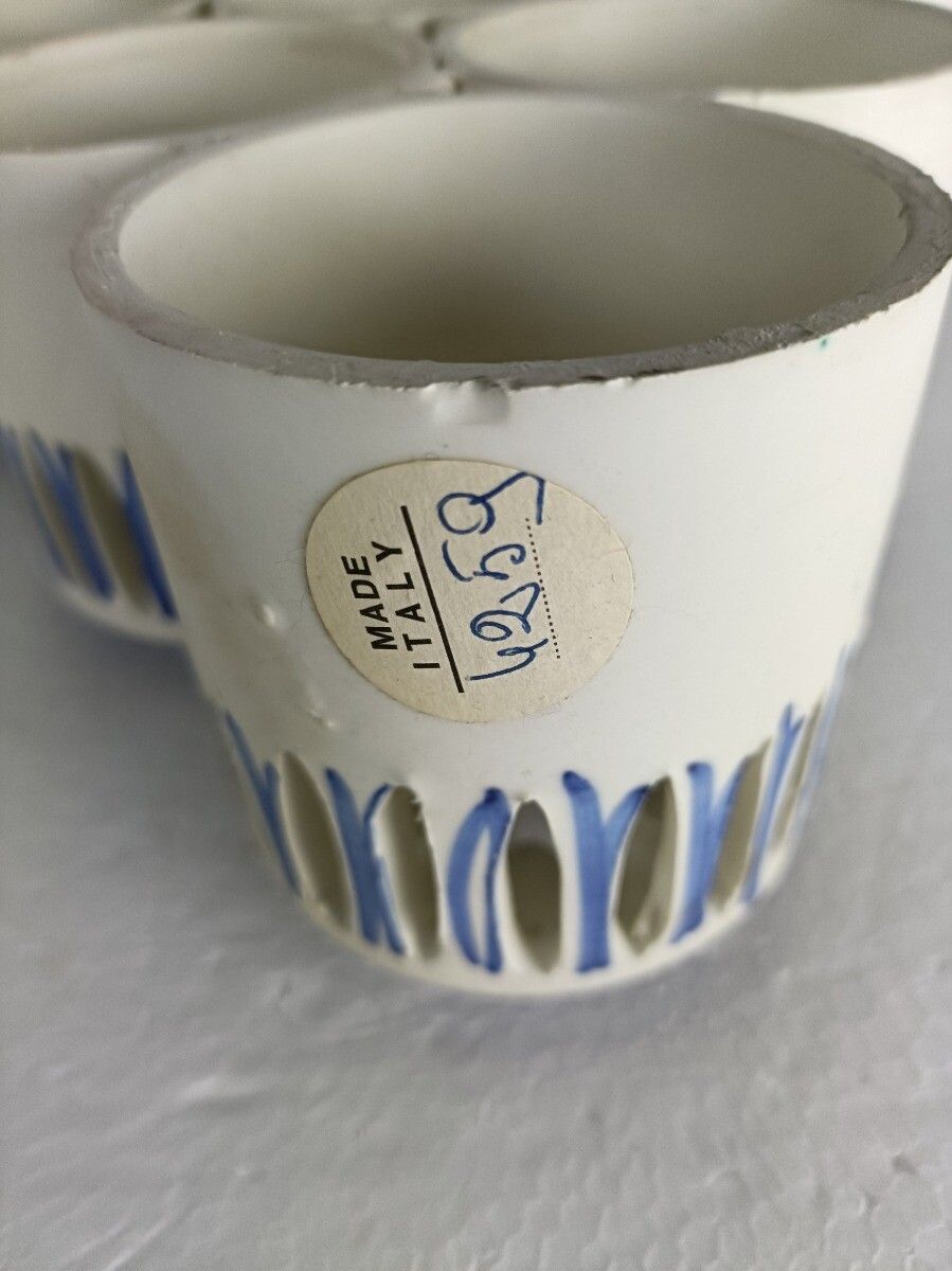 photo furniture Extremely Rare Italian Ceramic Art Piece Wall Hanging Blue White Abstract Era Al