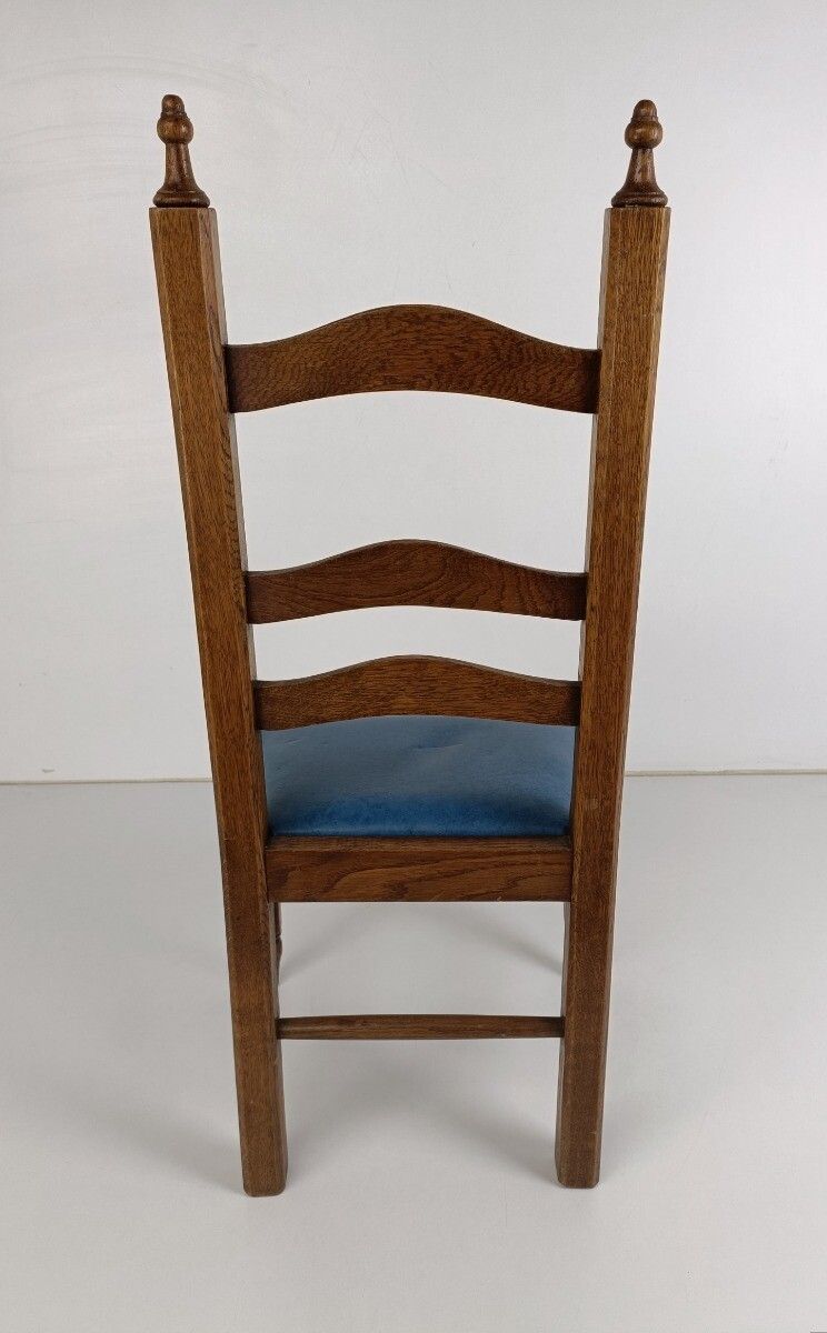 Antique Childrens Chair, Wood Oak Hobnails Small Chair photo vinterior