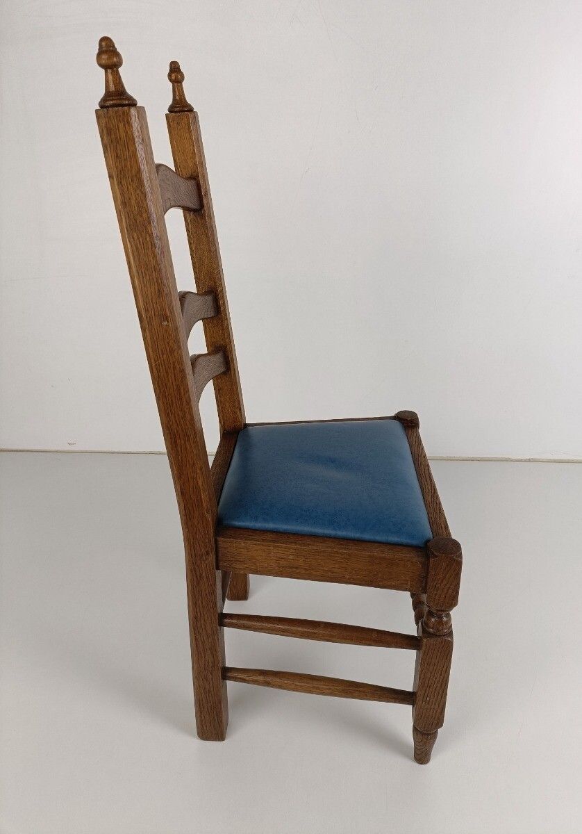 Antique Childrens Chair, Wood Oak Hobnails Small Chair photo buy