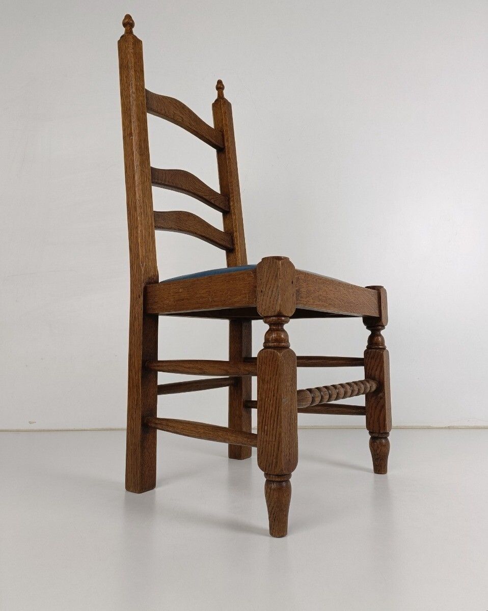 Antique Childrens Chair, Wood Oak Hobnails Small Chair photo vintage