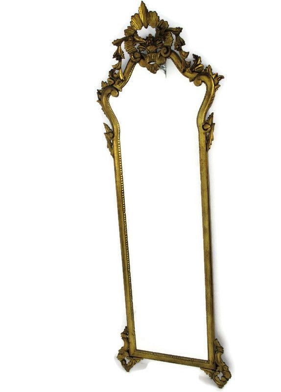 Hallway  Xl Ornate Wooden Wall Hanging Mirror Hollywood Regency Gorgeous Wow