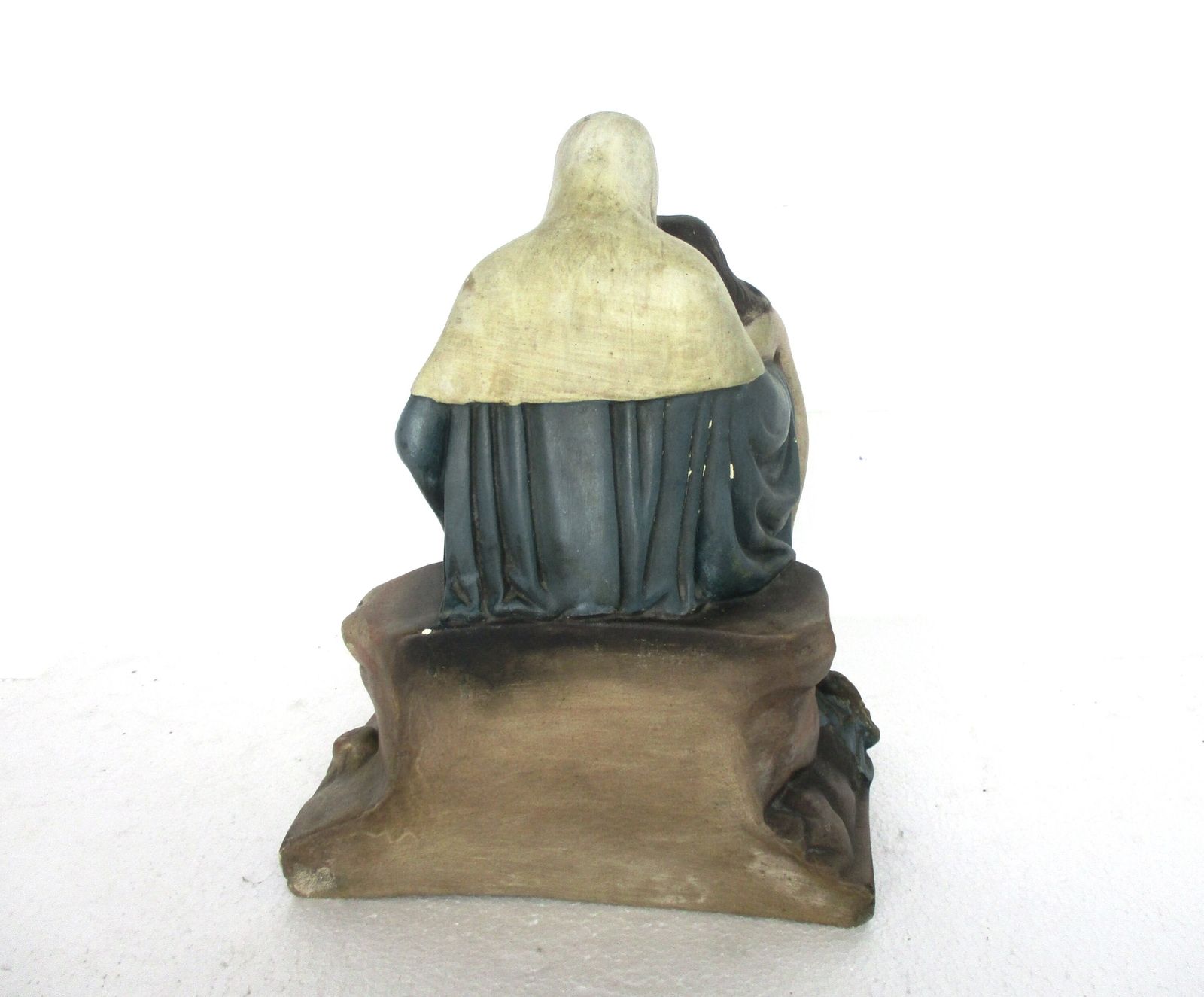 Polychrome Statue Pieta Plaster Jesus Christ Virgin Mary Holy Mother Sculpture C photo buy