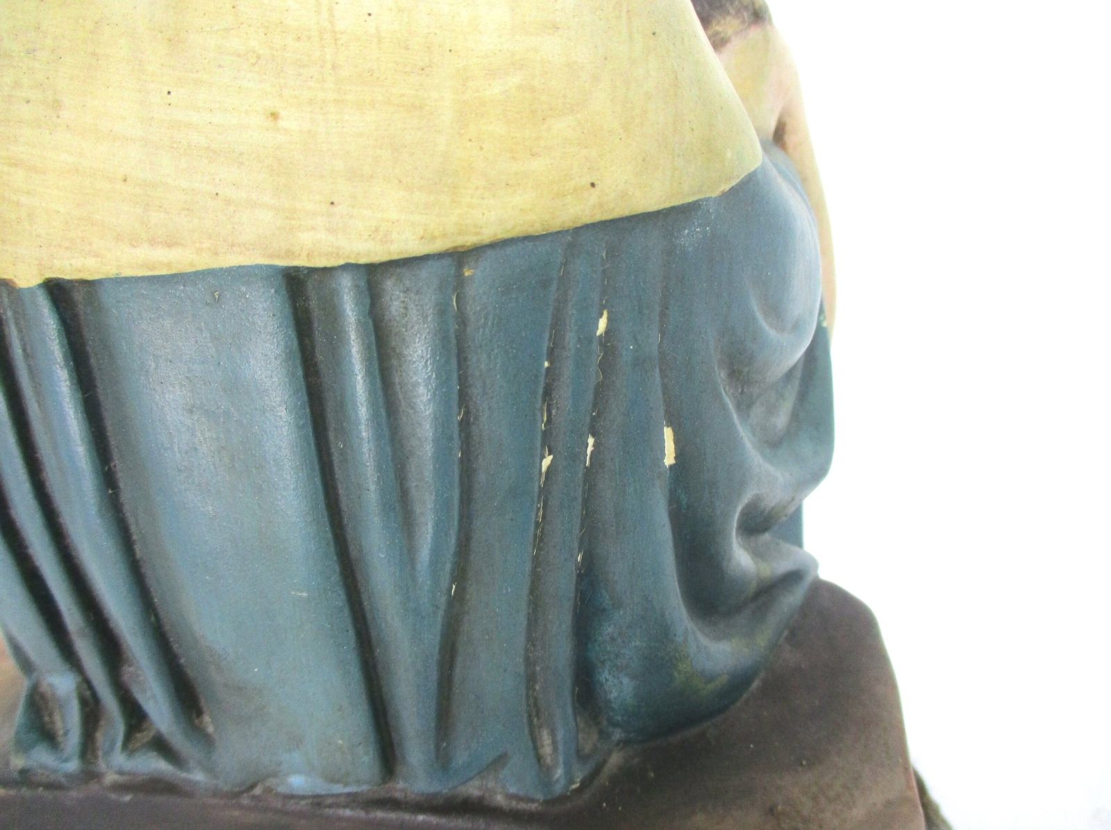 Polychrome Statue Pieta Plaster Jesus Christ Virgin Mary Holy Mother Sculpture C photo vintage
