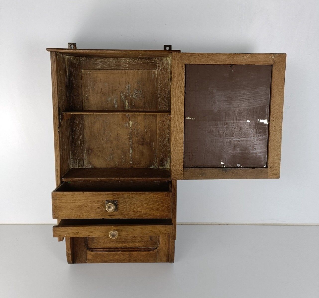 Medicine Apothecary Apothecary Bathroom Cabinet Beveled Glass Carved Wood  Barn photo 384.0