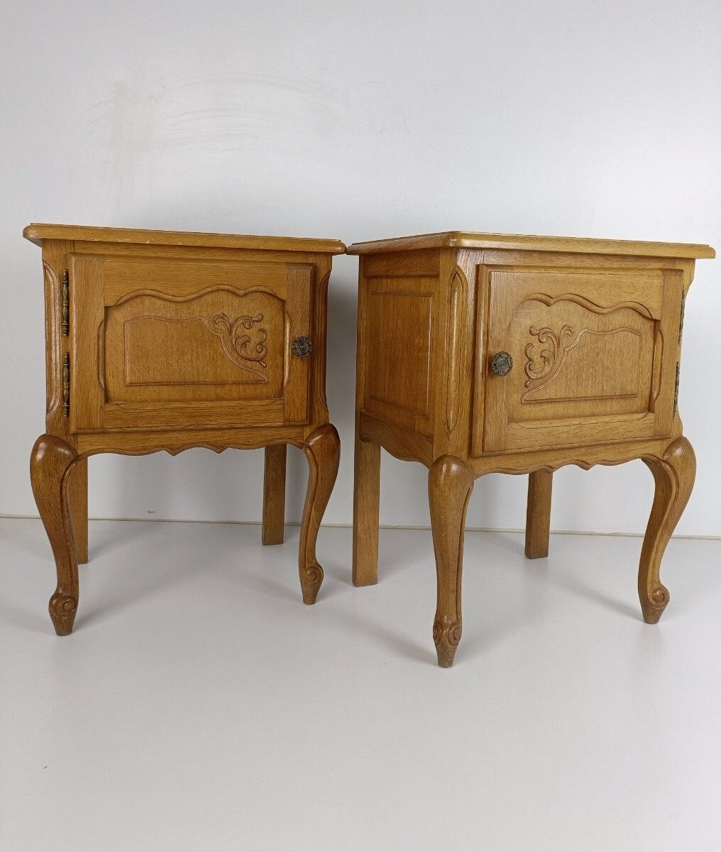 Pair Of Nightstands End Tables Cabinets Louis XV Style Bedroom Cabinets Wood Far photo Furniture