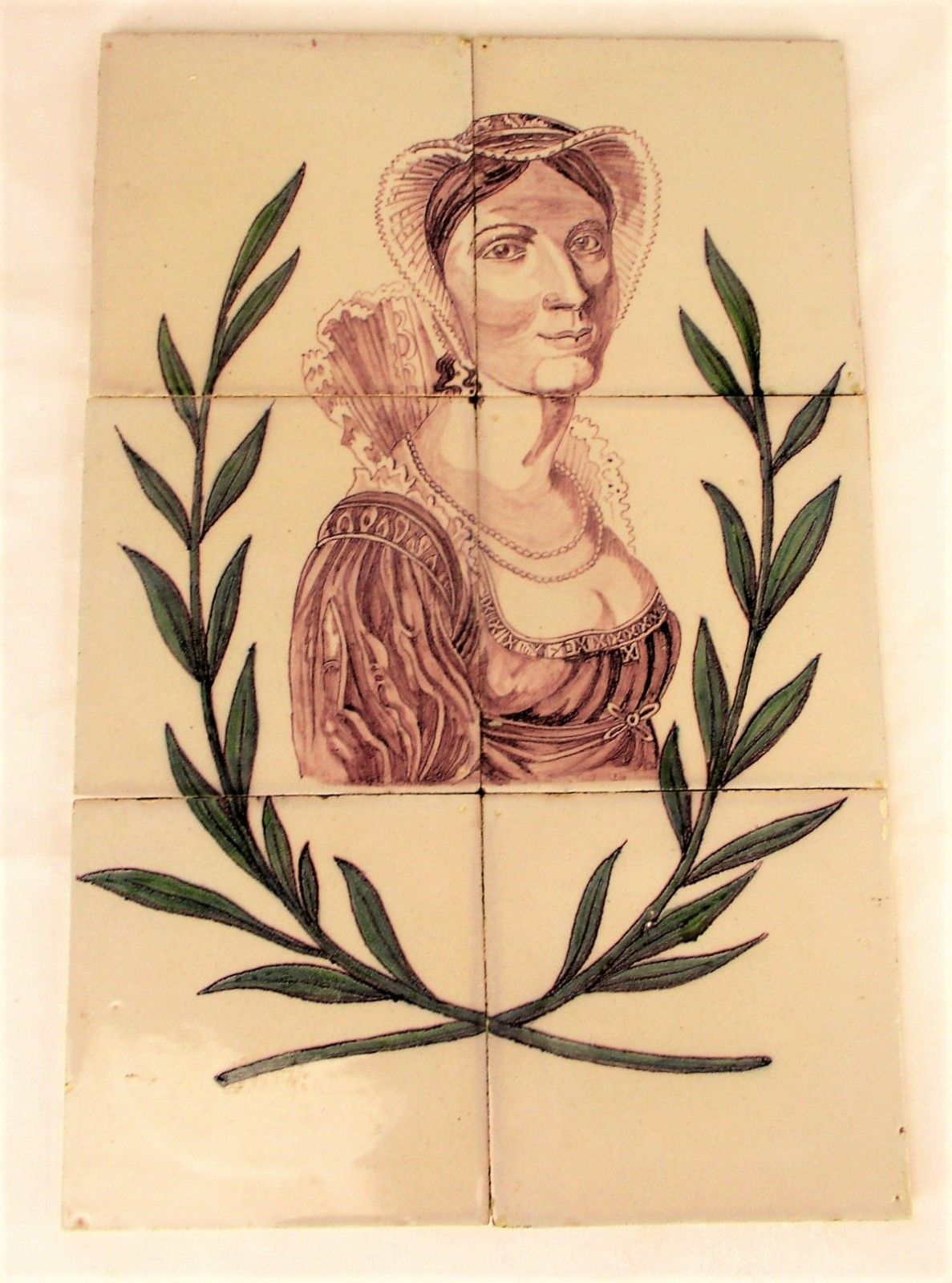 Antique Delft Tile Dutch Tableau Picture Mural Frame Polychrome 18th/19th C