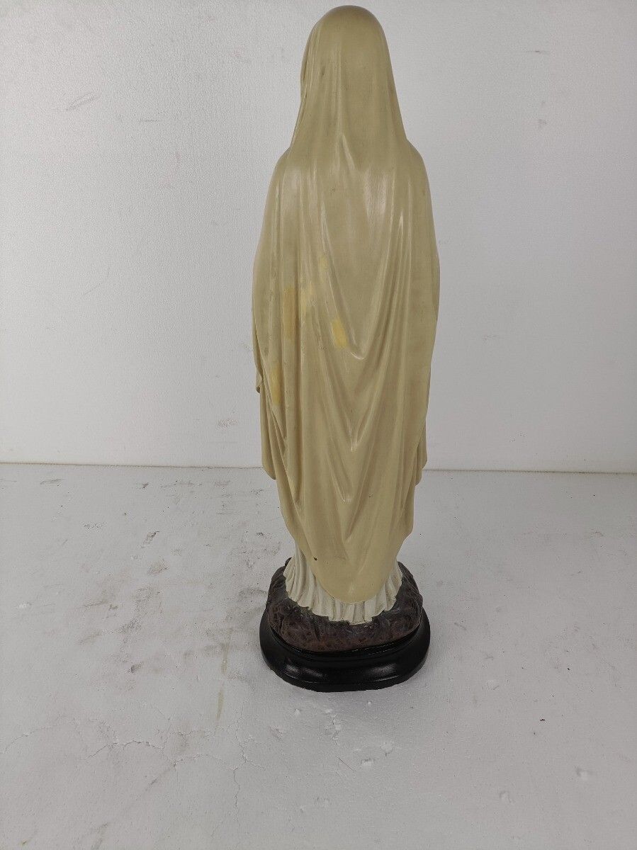 photo for sale Xl Virgin Mary Madonna Our Lady Of Lourdes Plaster Statue Chapel French 33.85"