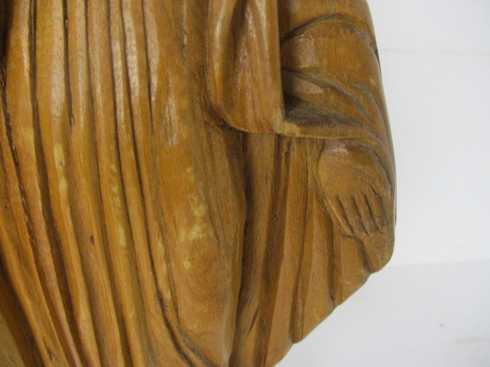 Hand Carved Wooden Statue Virgin Mary Our Lady Madonna Open Arms Lovely photo vinterior