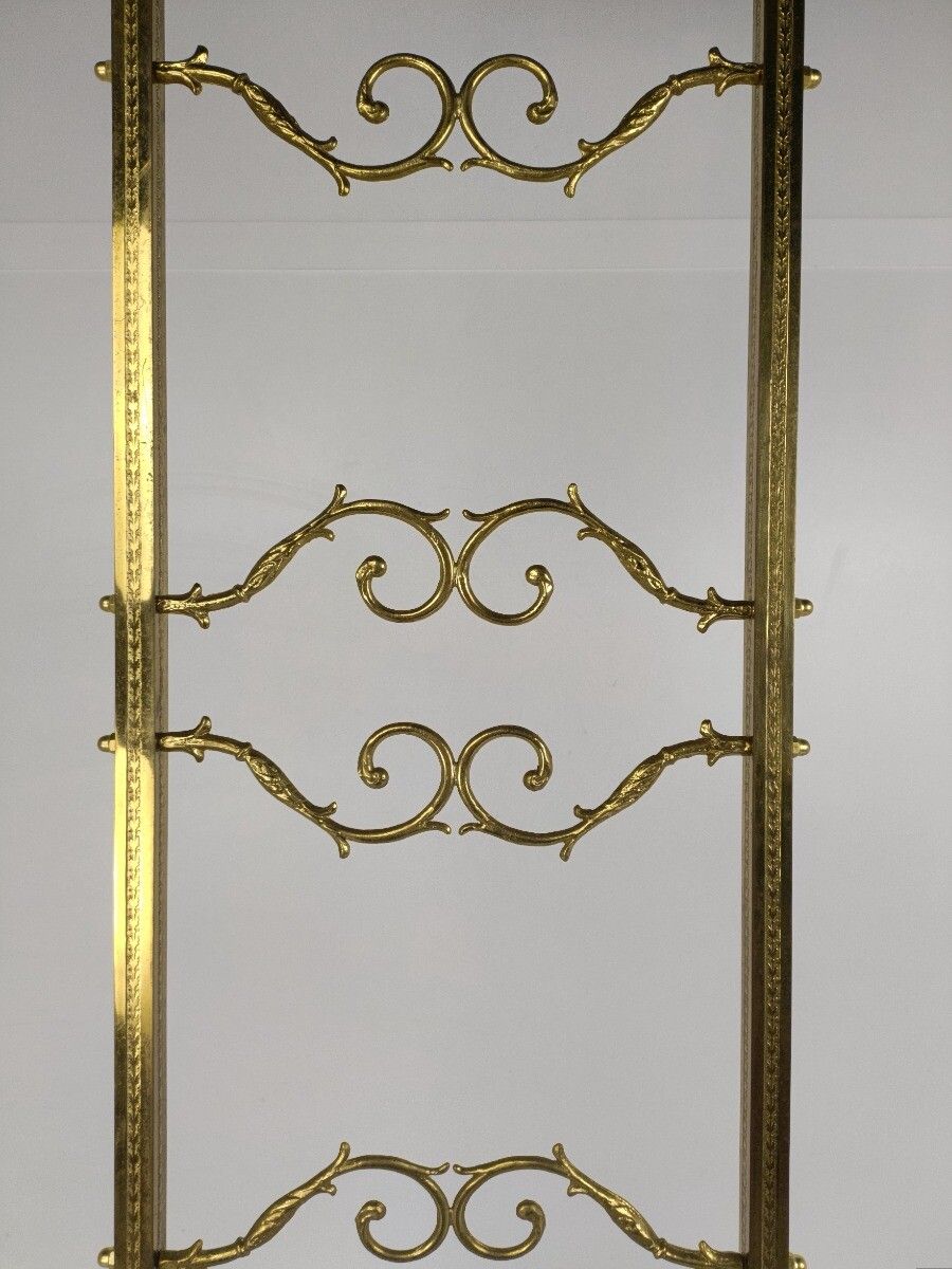 photo furniture Vintage Hall Tree Coat Hat Rack Standing  Brass  Ornate Hollywood Regency Htf