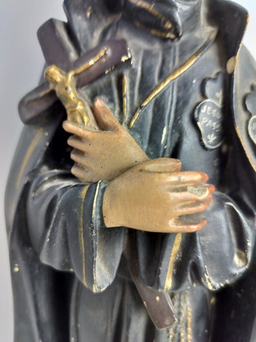 Antique 1900 Plaster  Statue Saint John Berchmans Patron Of Youth Collector Htf photo 323.0