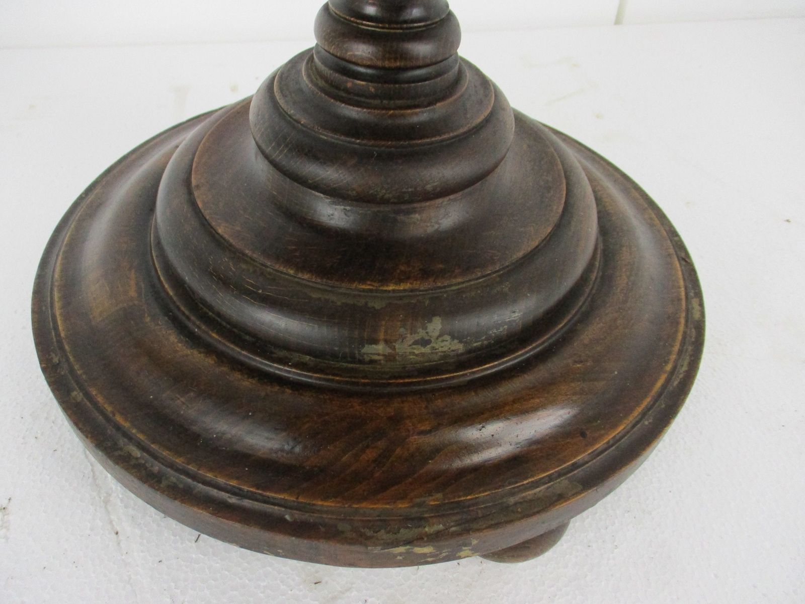 Large Hand Carved Wood Barley Twist Side Display Wine Table Pedestal Plant Stand photo vinterior