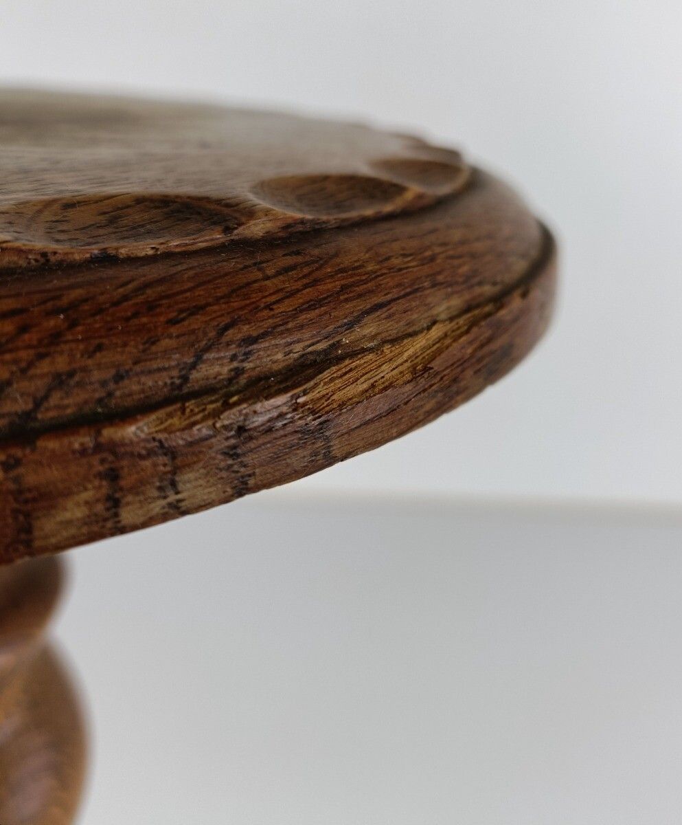 Ornate Barley Twist Hand Carved Wood Wooden Pedestal Plant Stand Bonsai Table Si photo vintage