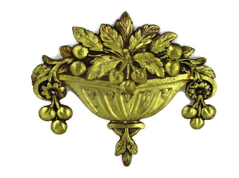 Antique Brass Furniture Trim Flower Basket Reclaimed Hardware Architectural